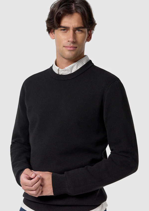 Black Dolph Crew Neck Knit