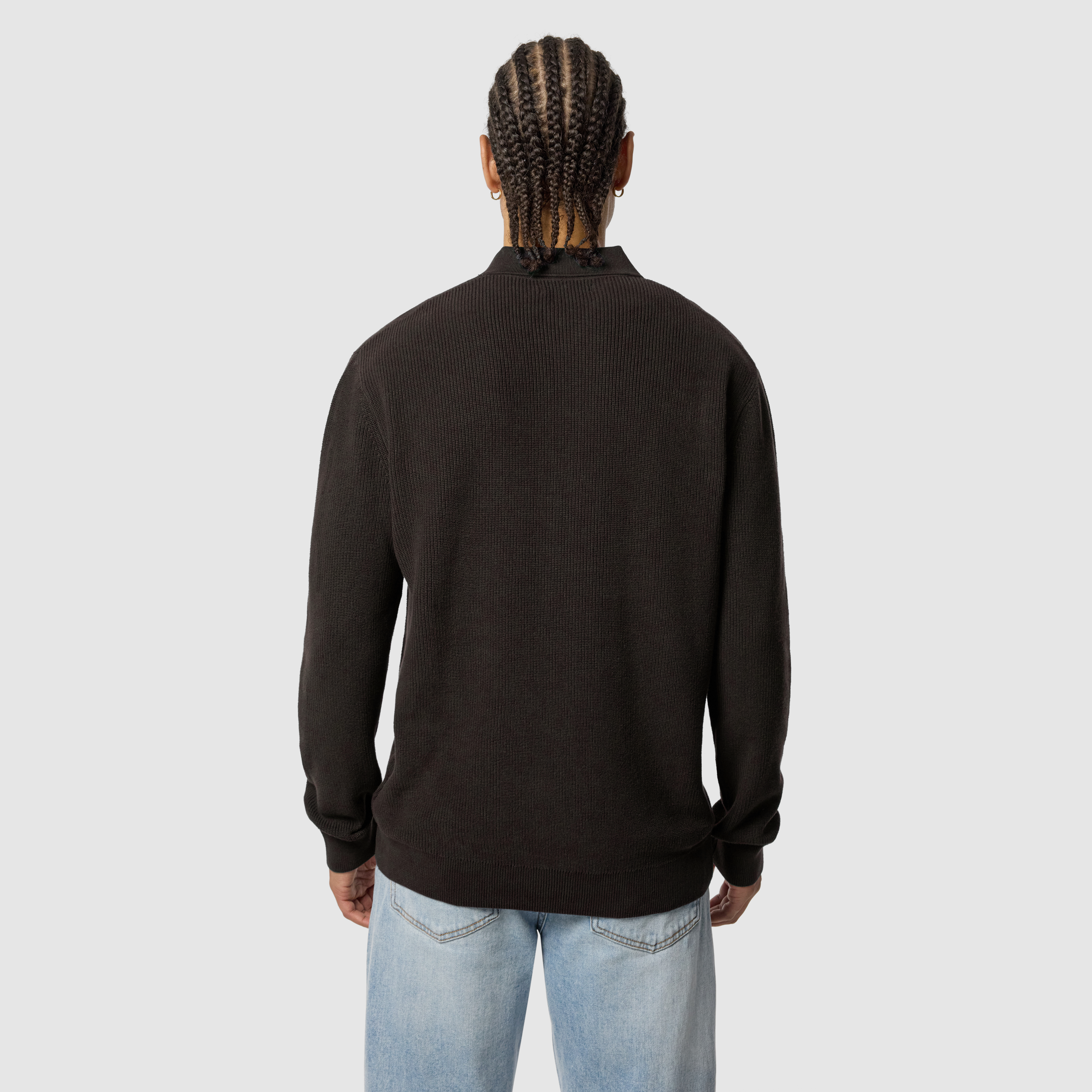Brown Sammy Cotton Relaxed Knit Polo