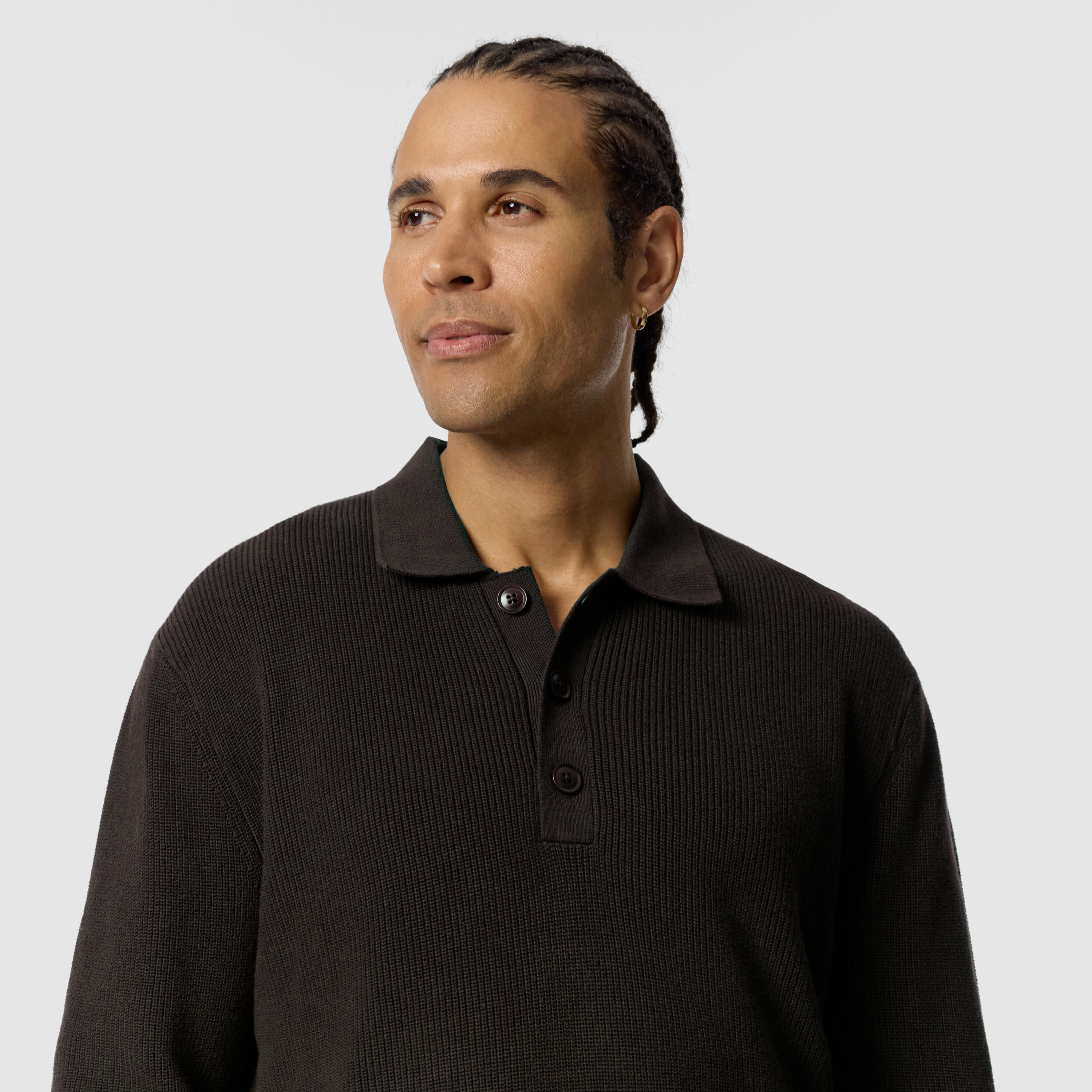 Brown Sammy Cotton Relaxed Knit Polo