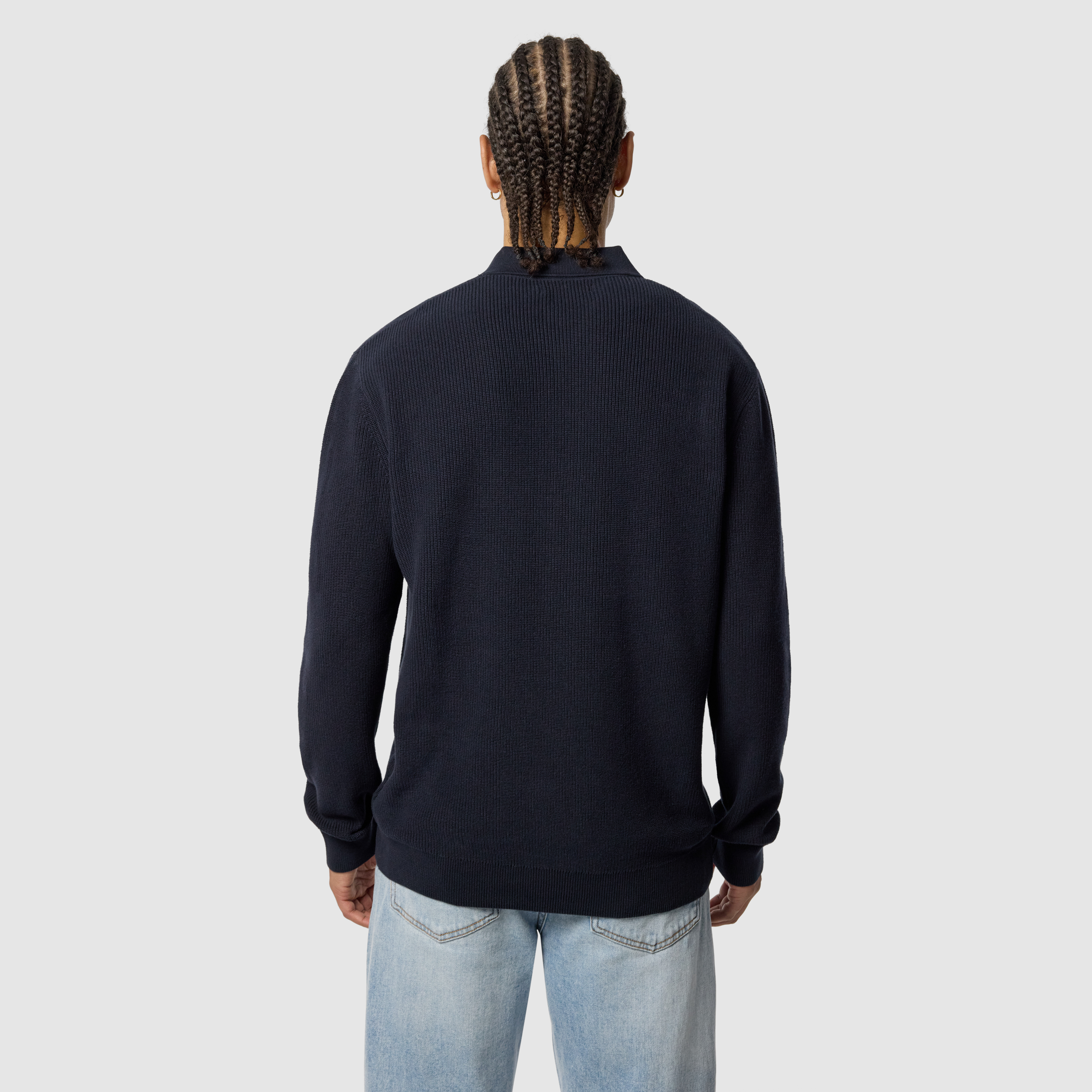 Navy Sammy Ls Knit Polo