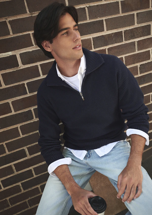 Rowan Cotton Blend Quarter Zip Knit