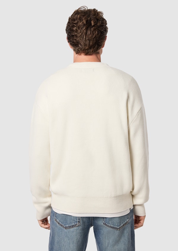 Ecru Sander Cotton Blend Boxy Knit