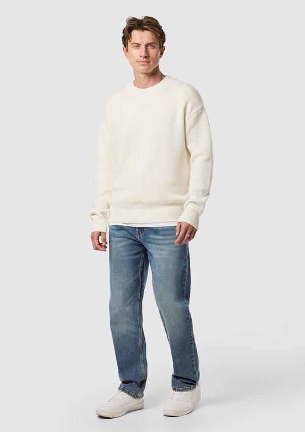 Ecru Sander Cotton Blend Boxy Knit