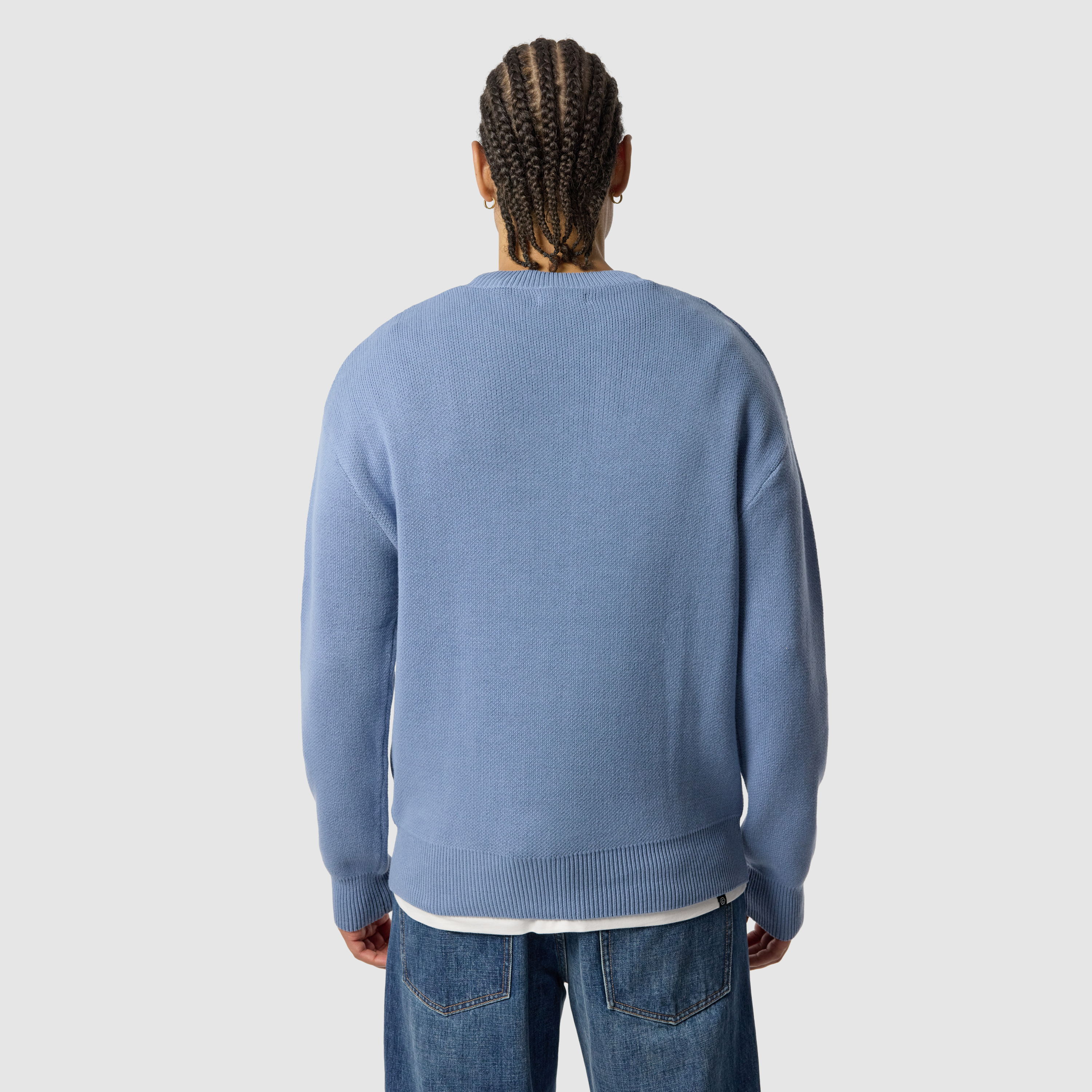 Light Blue Sander Cotton Blend Boxy Knit