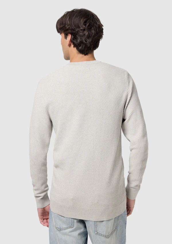 Ice Grey Latham Cotton Crew Neck Knit