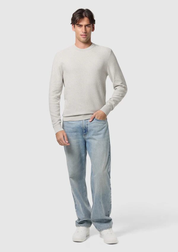 Ice Grey Latham Cotton Crew Neck Knit