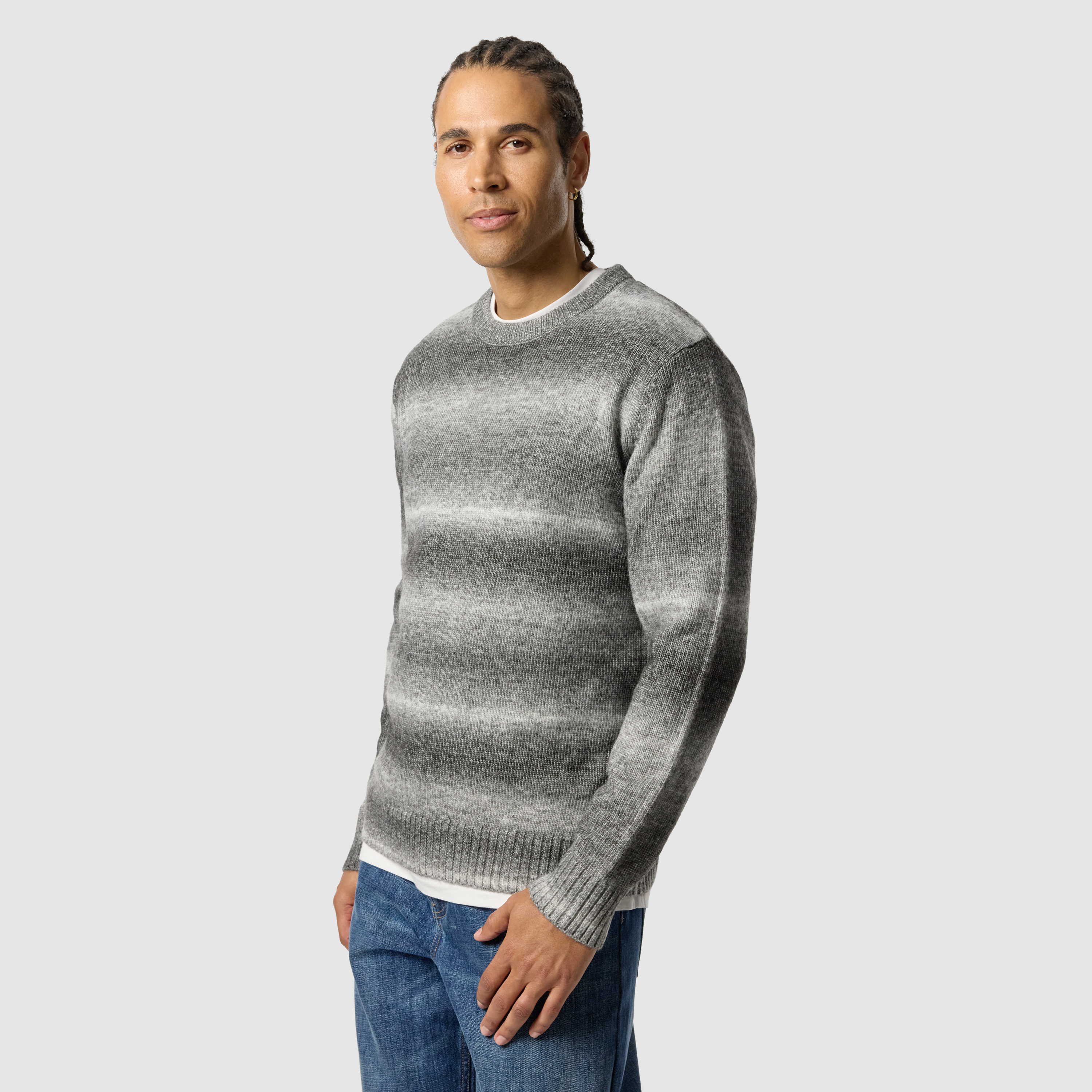 Charcoal Oden Crew Neck Knit