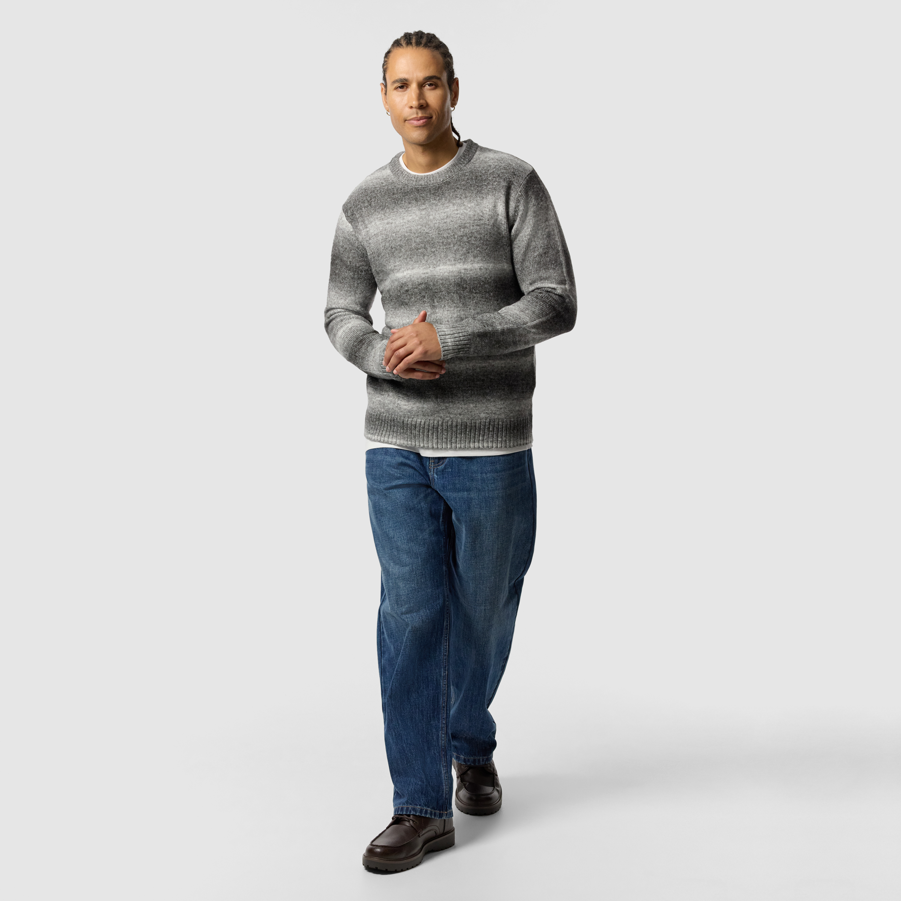 Charcoal Oden Crew Neck Knit