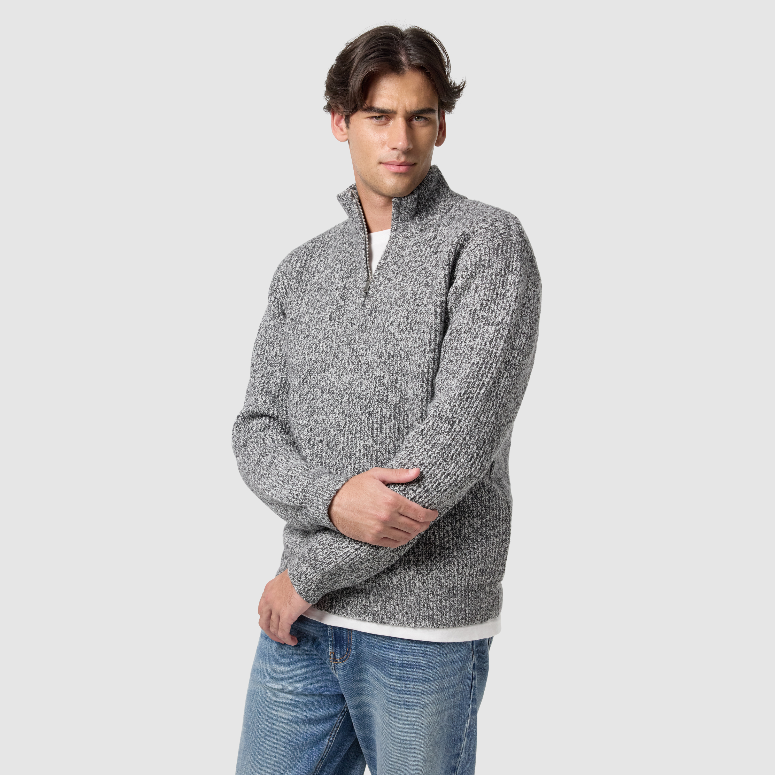 Grey Nielsen Quarter Zip Knit