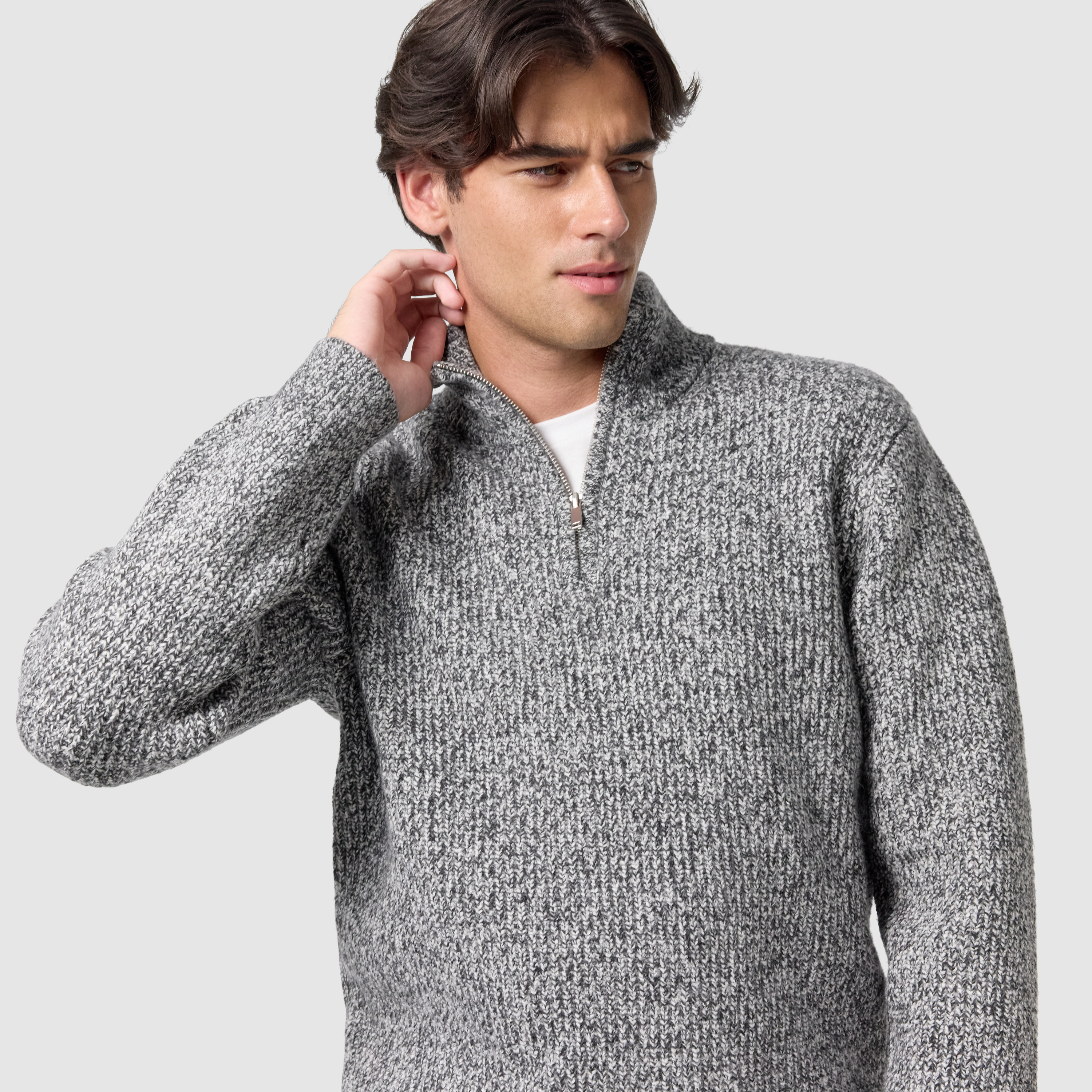 Grey Nielsen Quarter Zip Knit