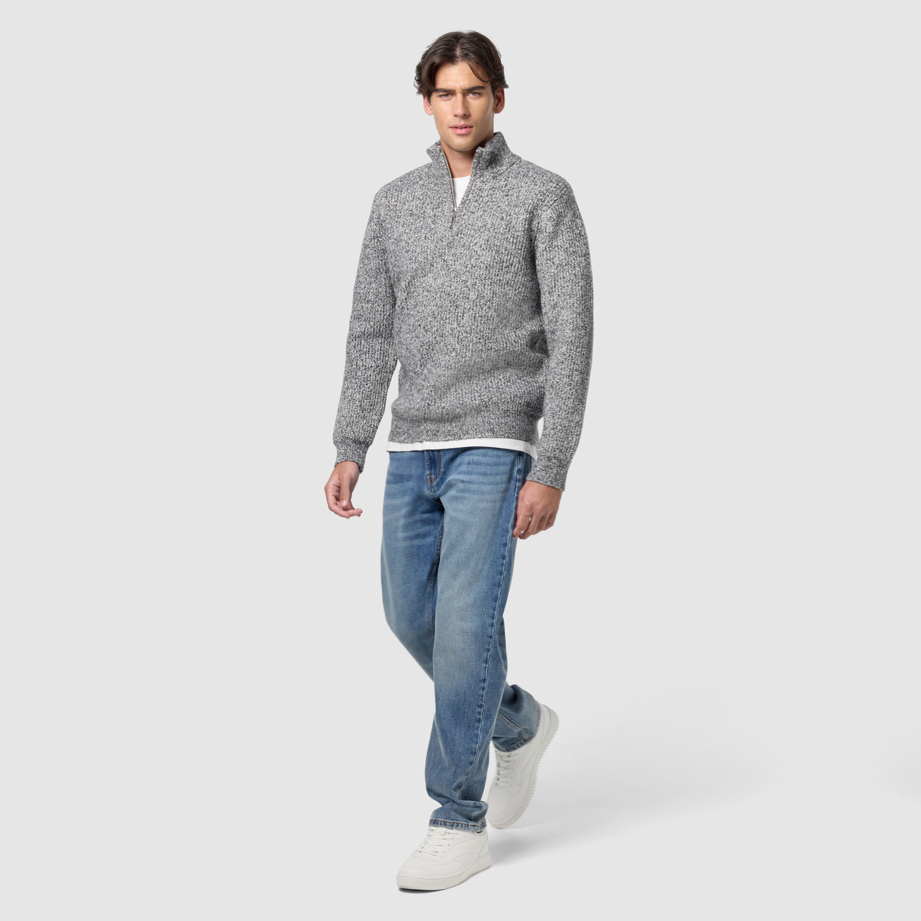 Grey Nielsen Quarter Zip Knit