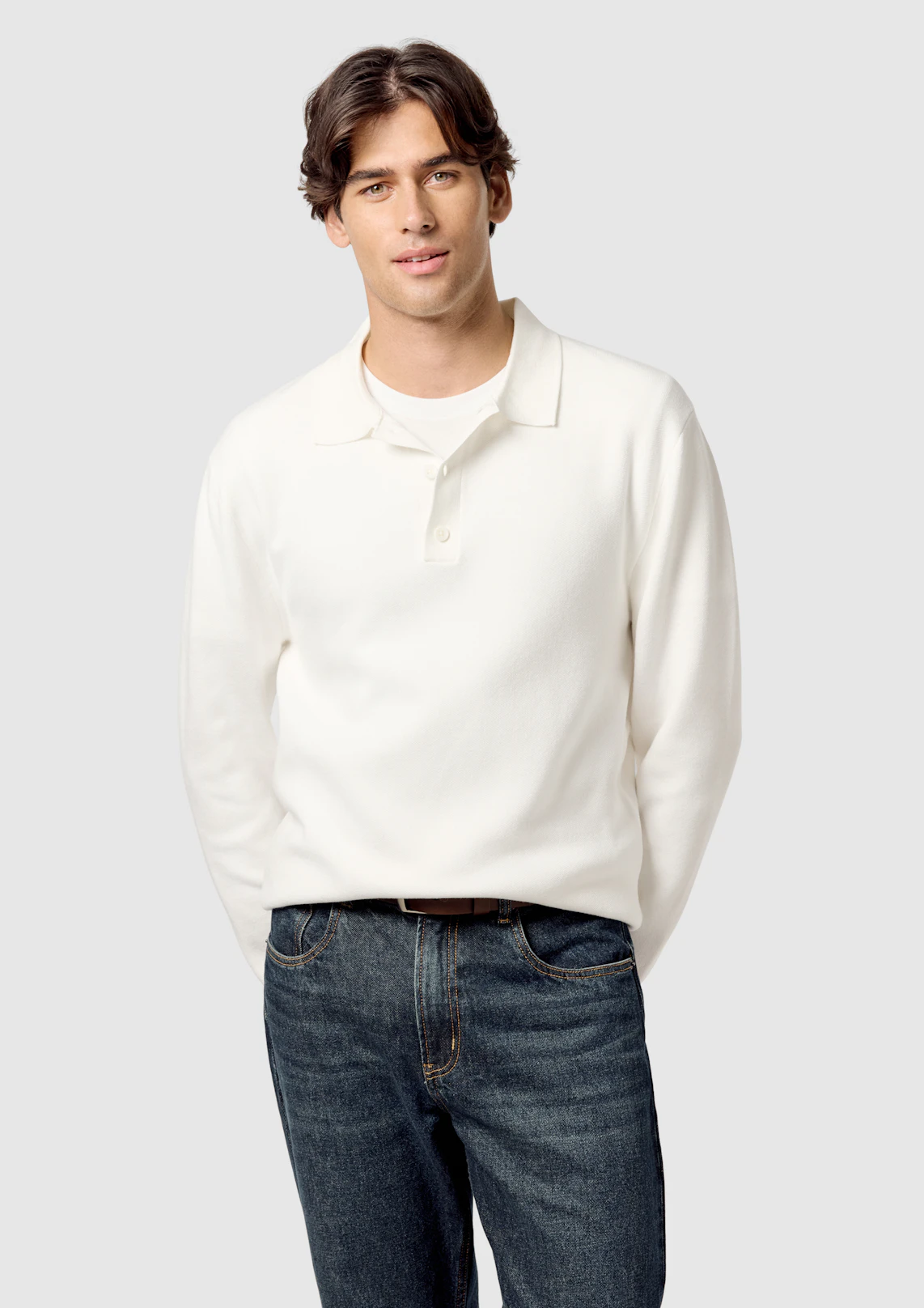 Casper Long Sleeve Knit Polo