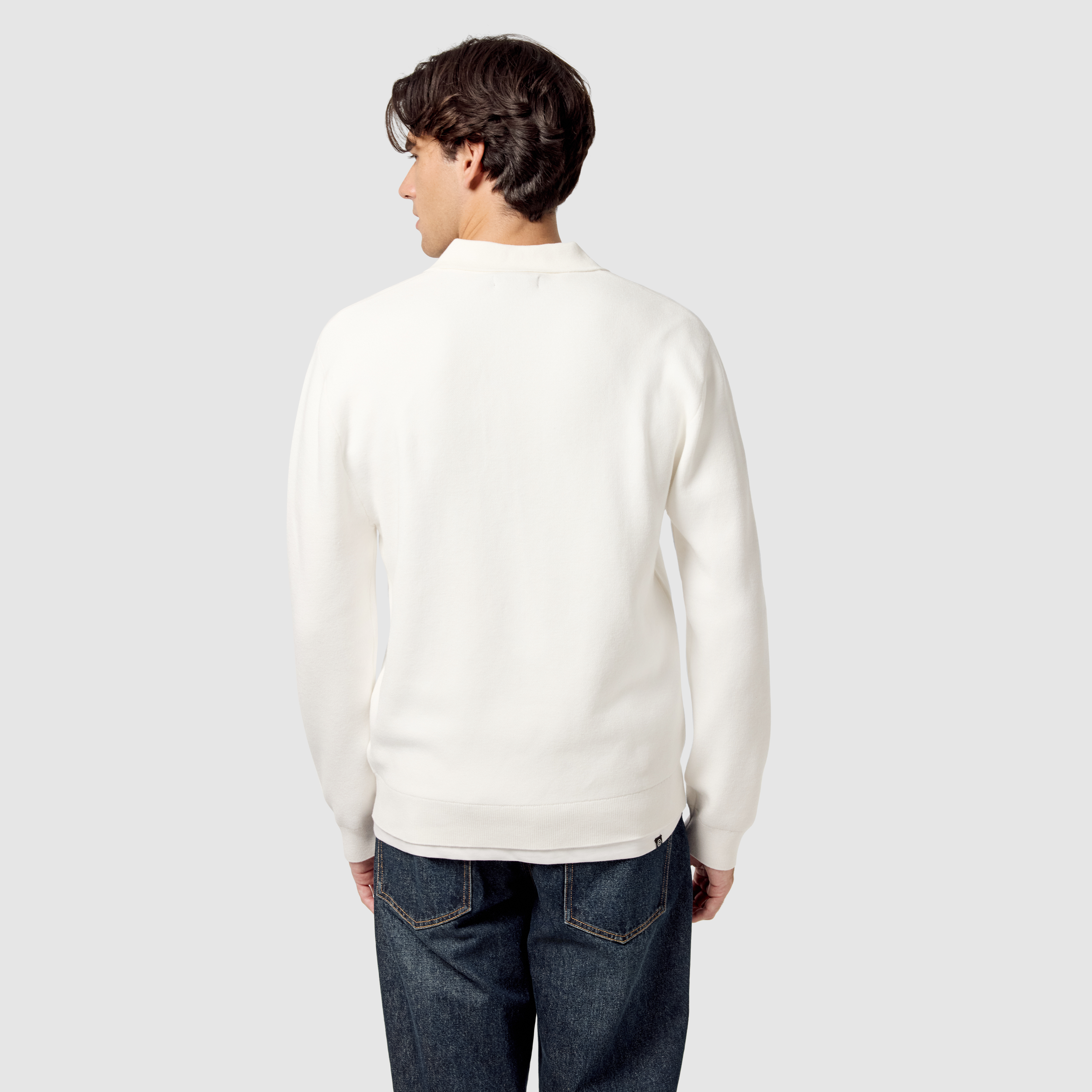 Off White Casper Long Sleeve Knit Polo