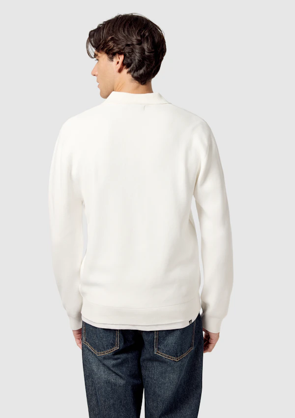 Off White Casper Long Sleeve Knit Polo