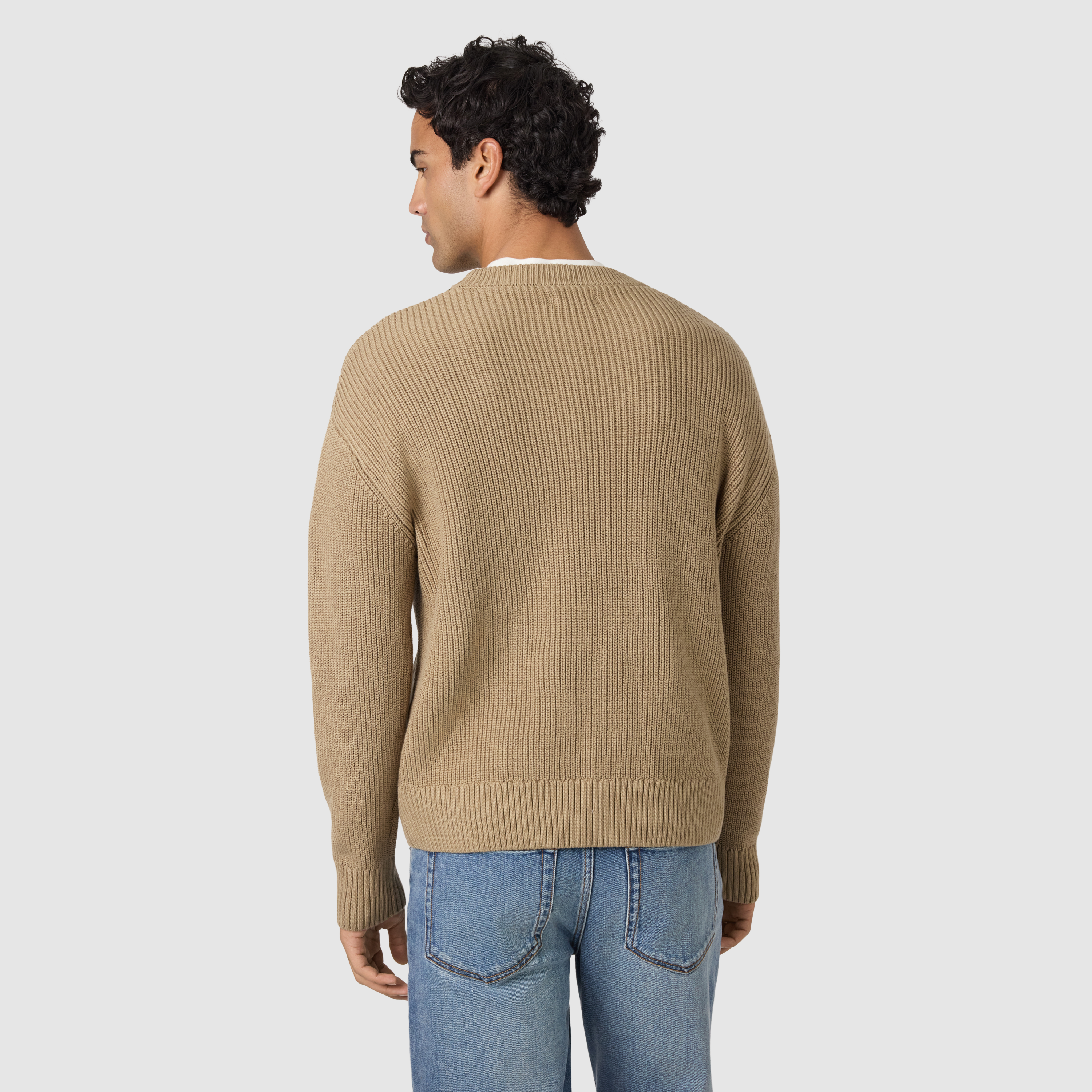 Camel Boscastle Cable Crew Knit