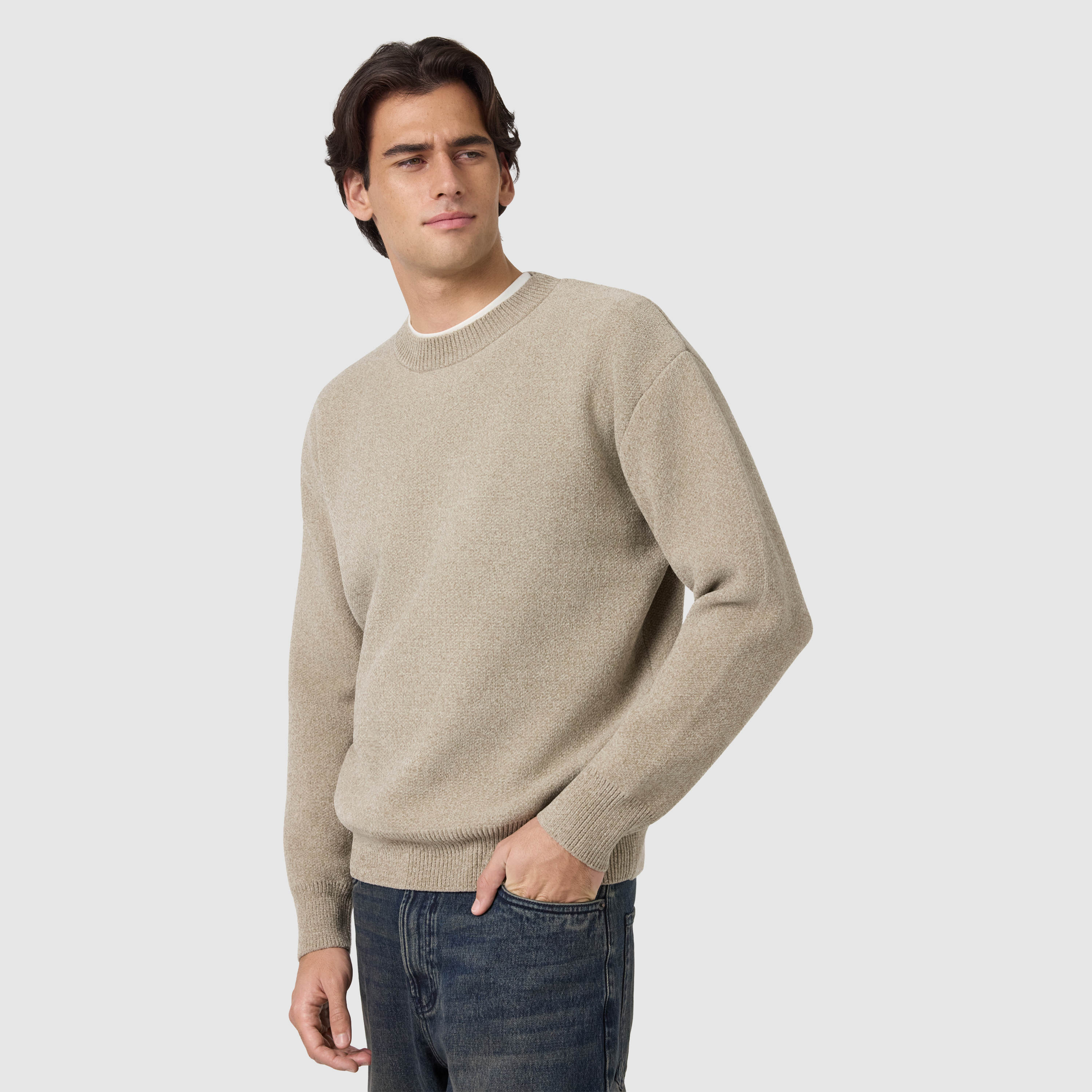 Sage Green Torbay Boxy Crew Knit