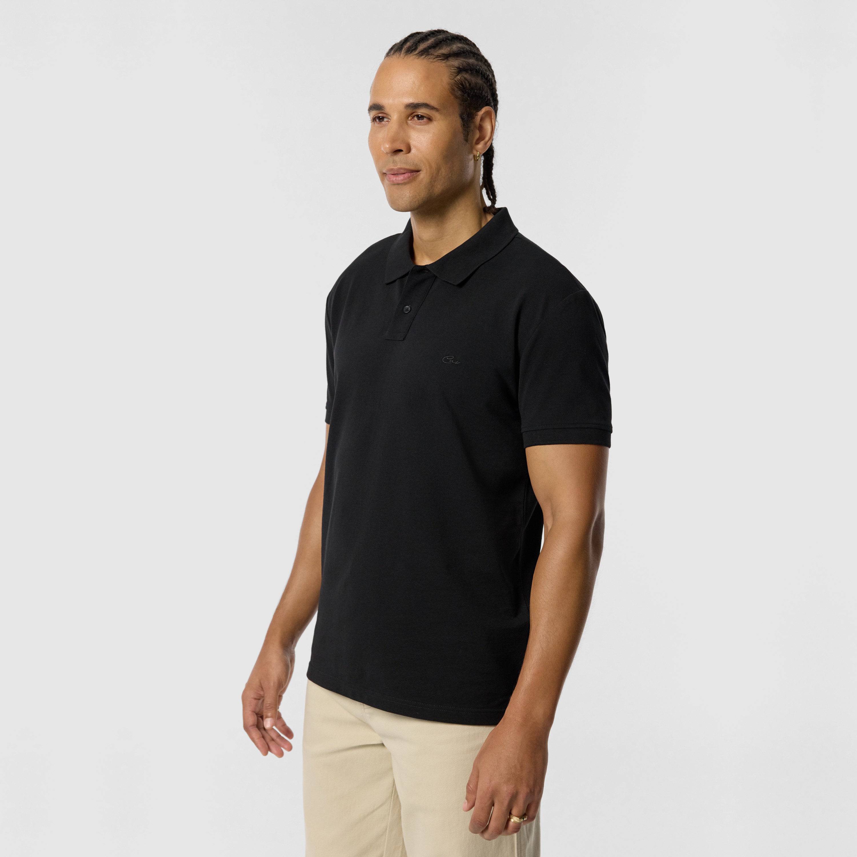 Black Duffy Cotton Blend Polo Shirt