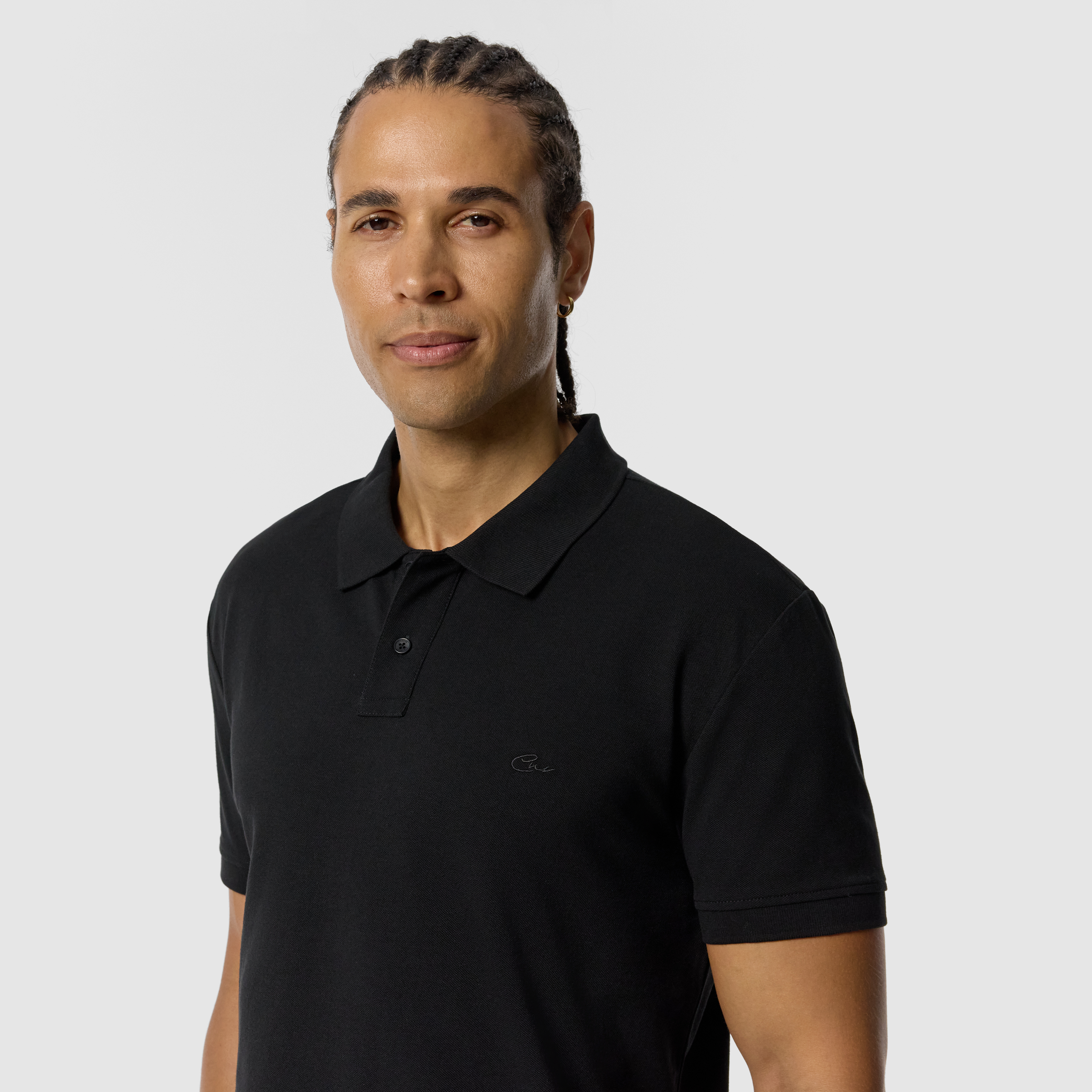 Black Duffy Cotton Blend Polo Shirt
