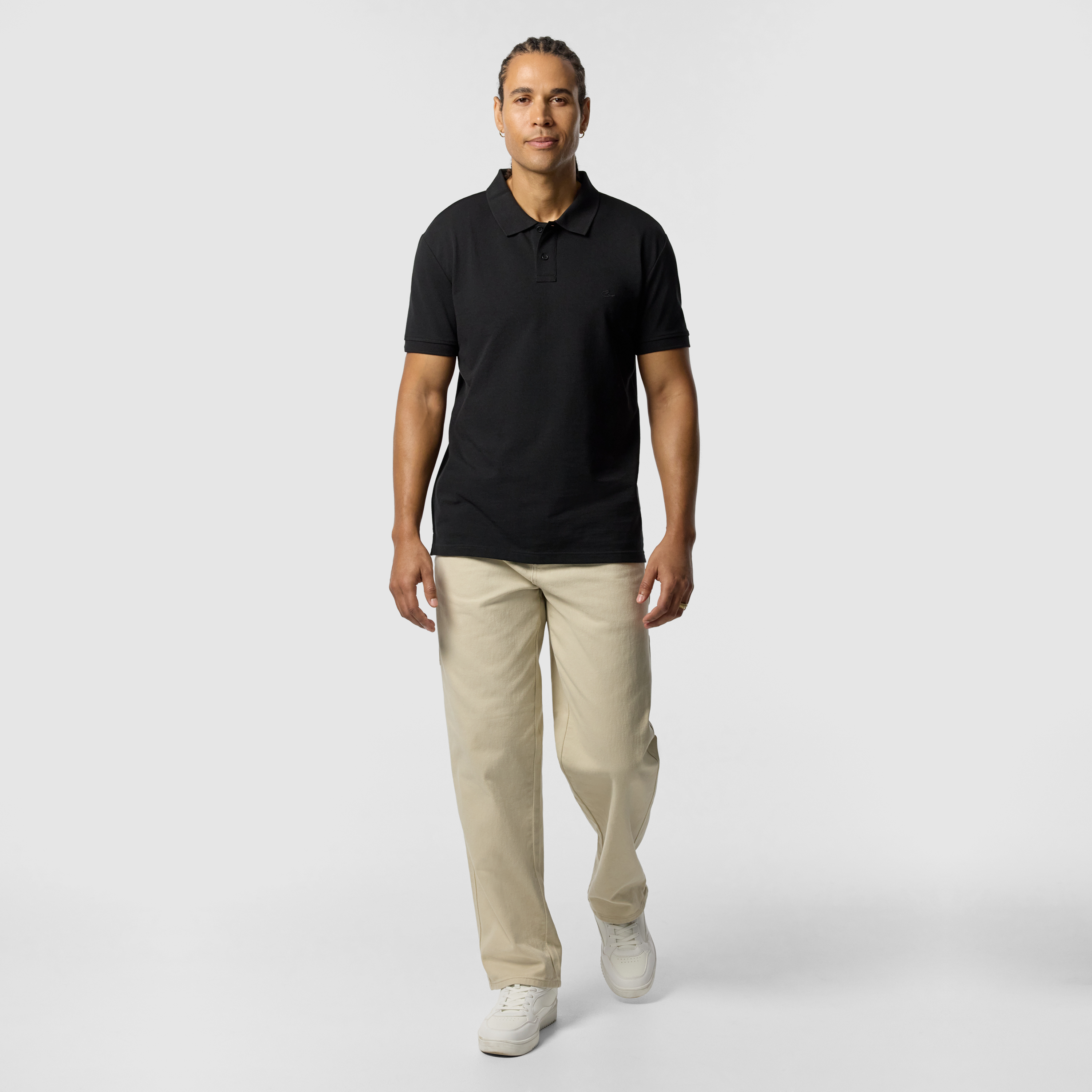Black Duffy Cotton Blend Polo Shirt