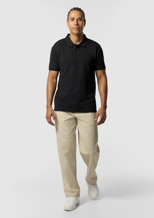 Black Duffy Cotton Blend Polo Shirt