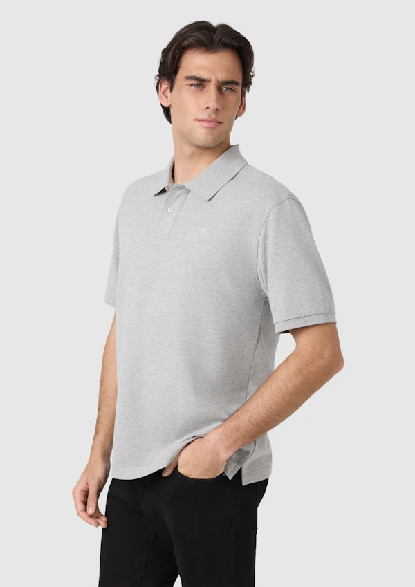 Light Grey Duffy Cotton Blend Polo Shirt