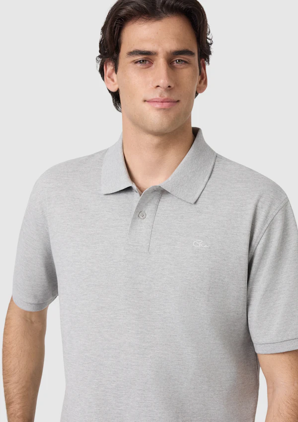 Light Grey Duffy Cotton Blend Polo Shirt