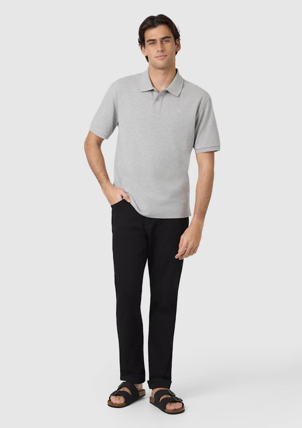 Light Grey Duffy Cotton Blend Polo Shirt