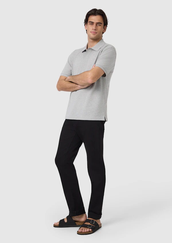 Light Grey Duffy Cotton Blend Polo Shirt