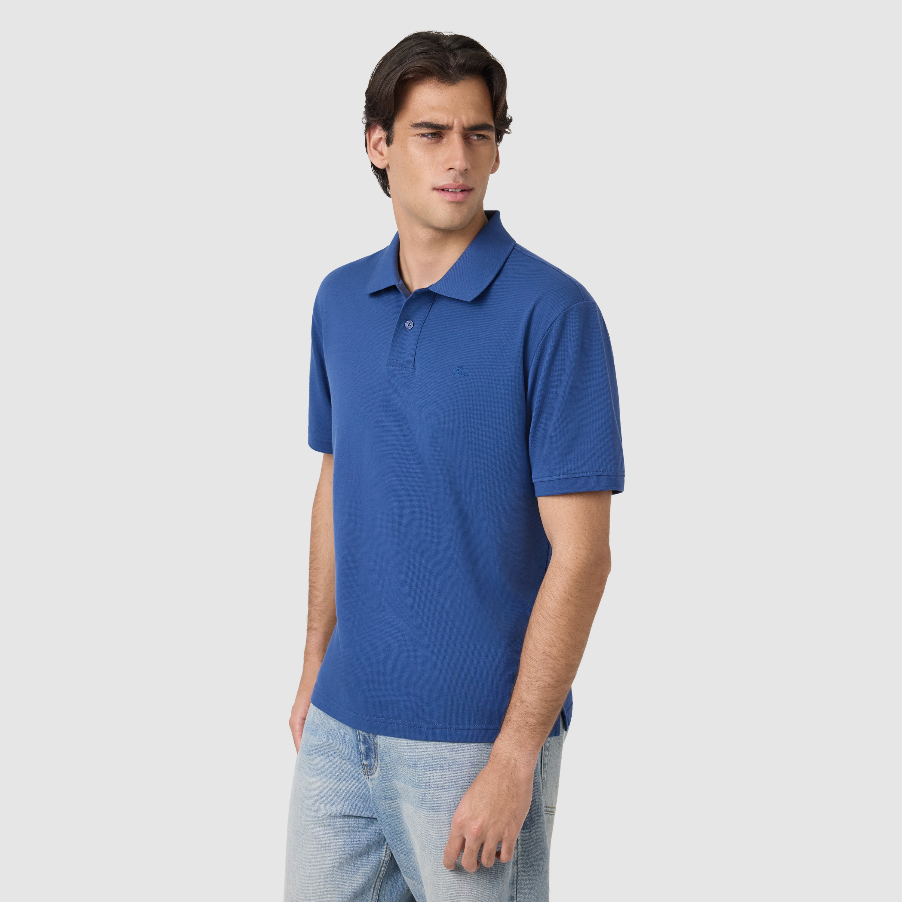 Royal Blue Duffy Cotton Blend Polo Shirt