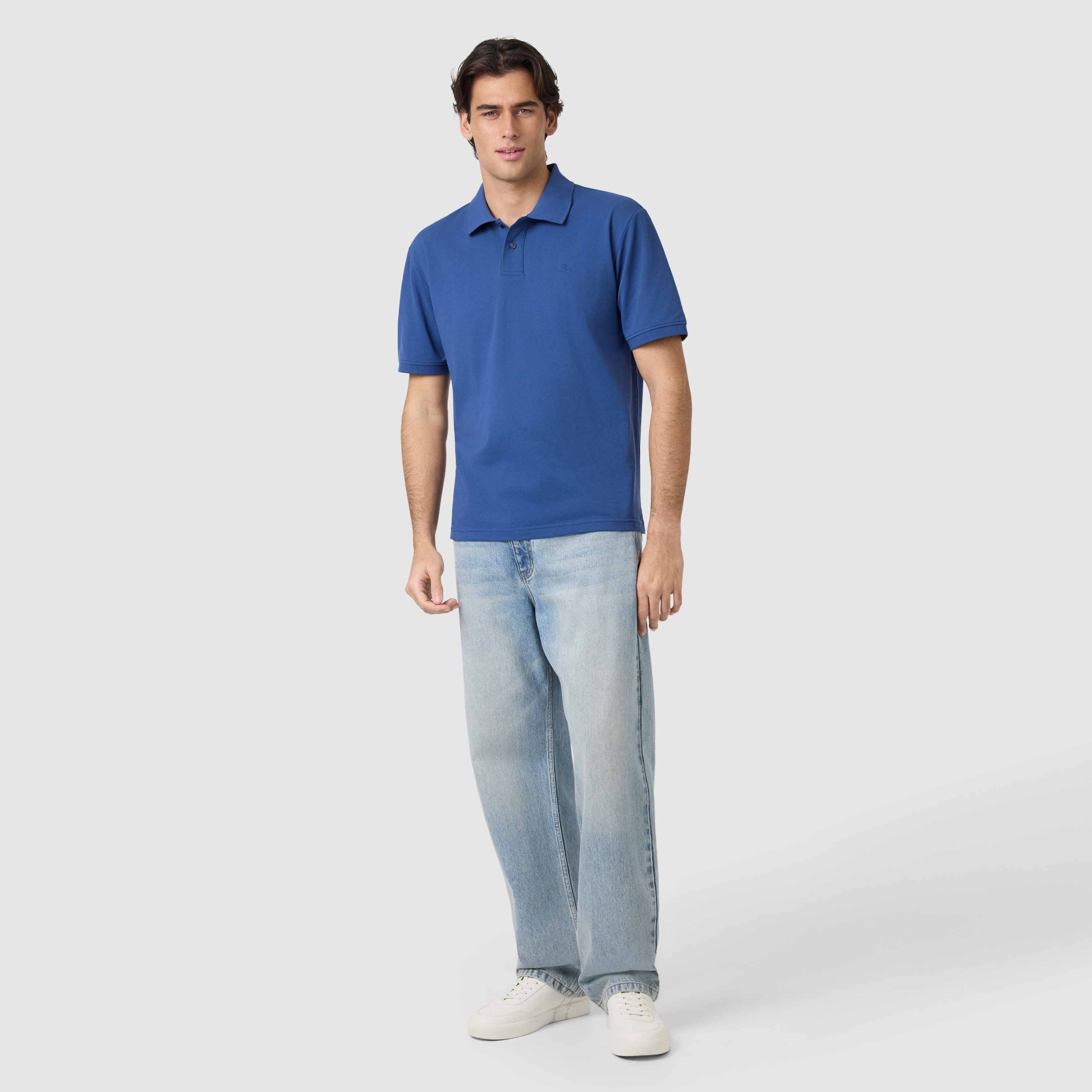 Royal Blue Duffy Cotton Blend Polo Shirt