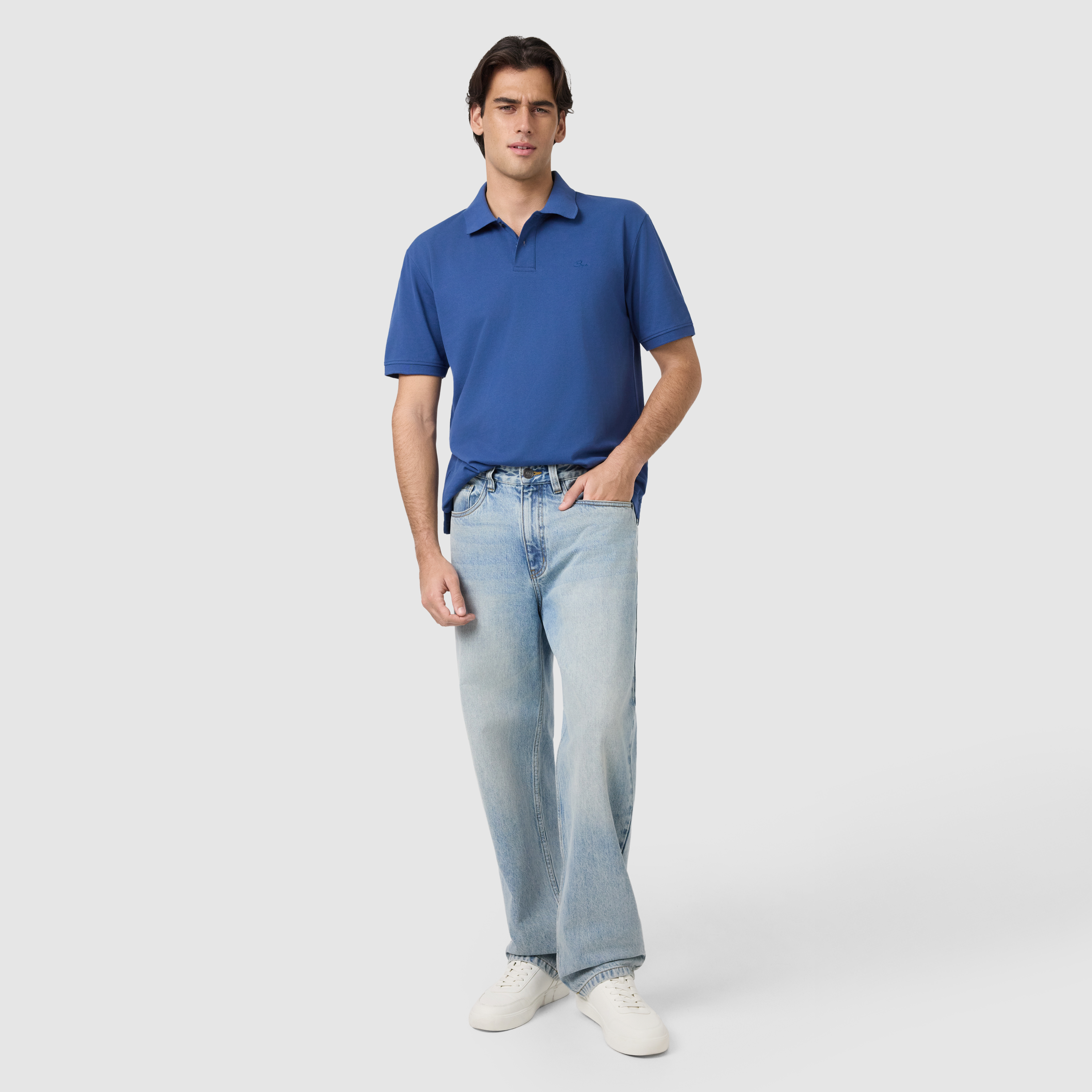 Royal Blue Duffy Cotton Blend Polo Shirt