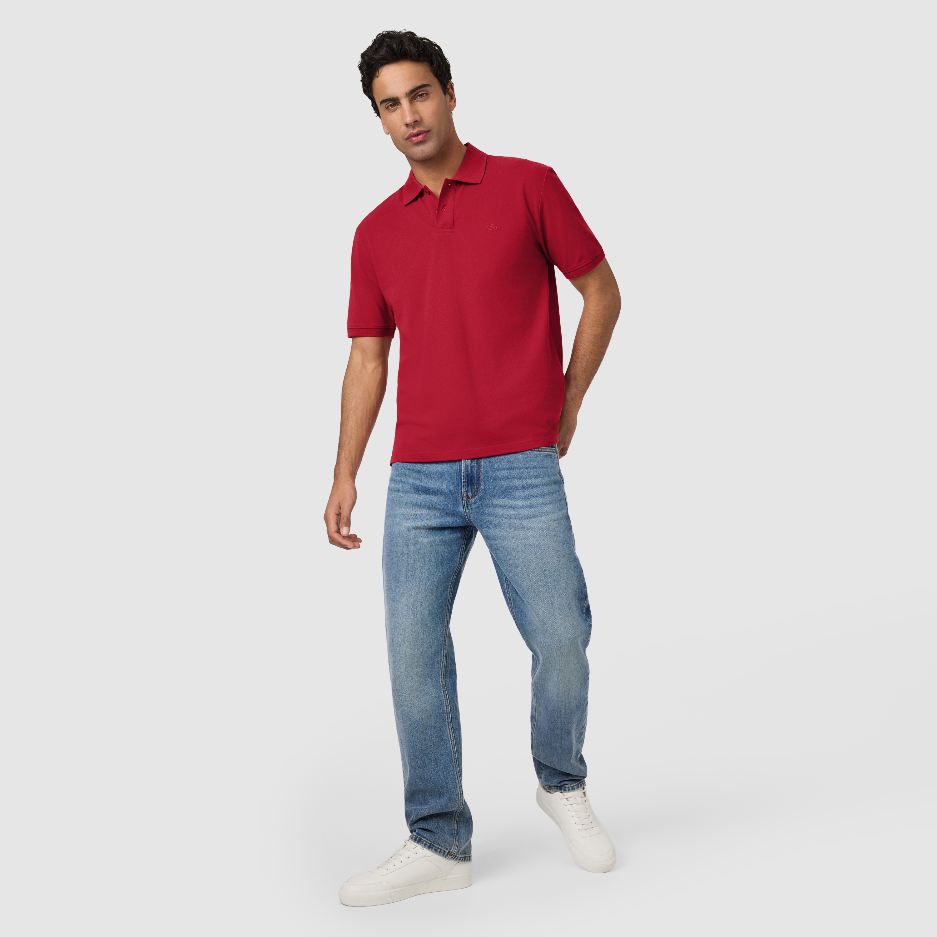 Red Duffy Cotton Blend Polo Shirt