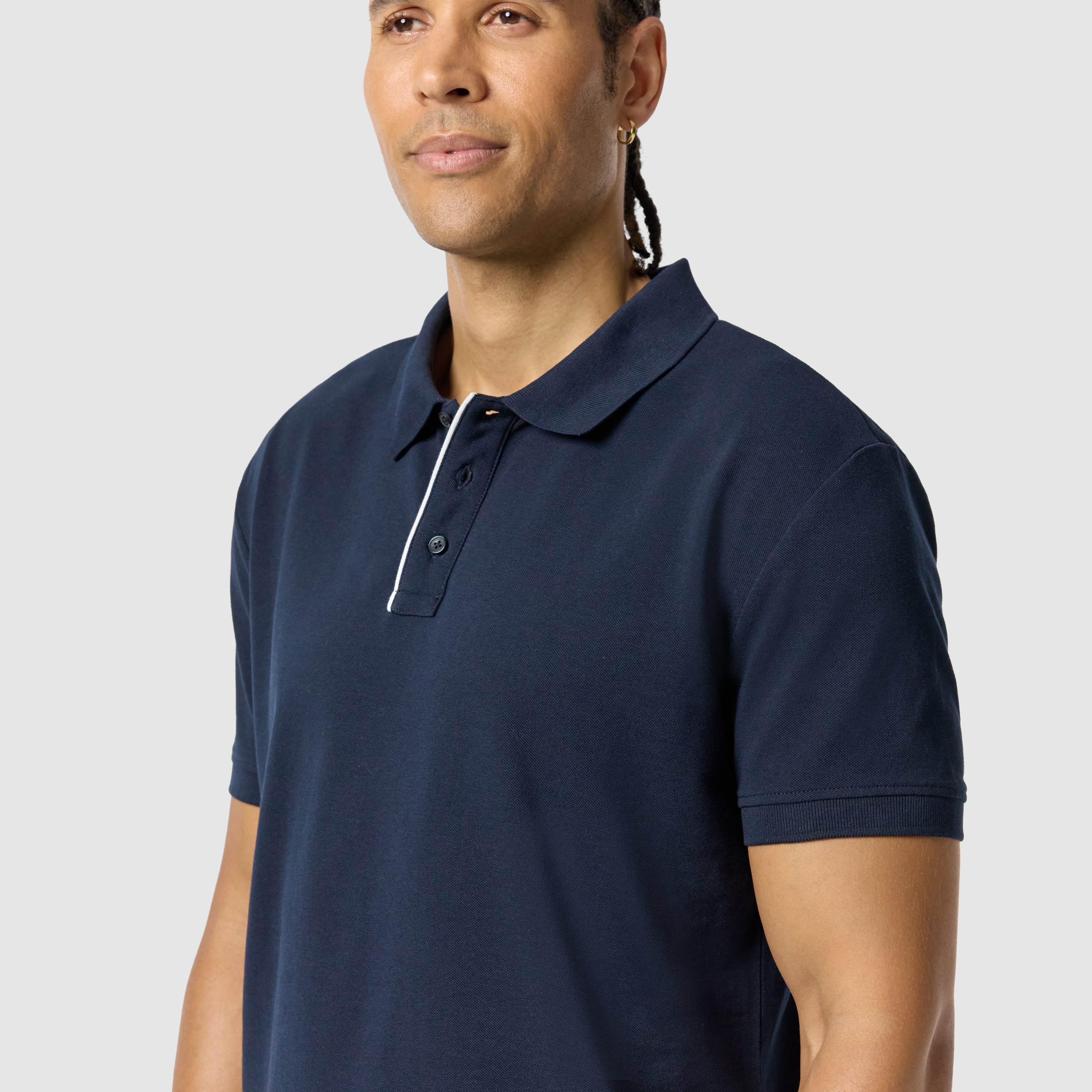 Navy Mitchell Cotton Blend Polo Shirt