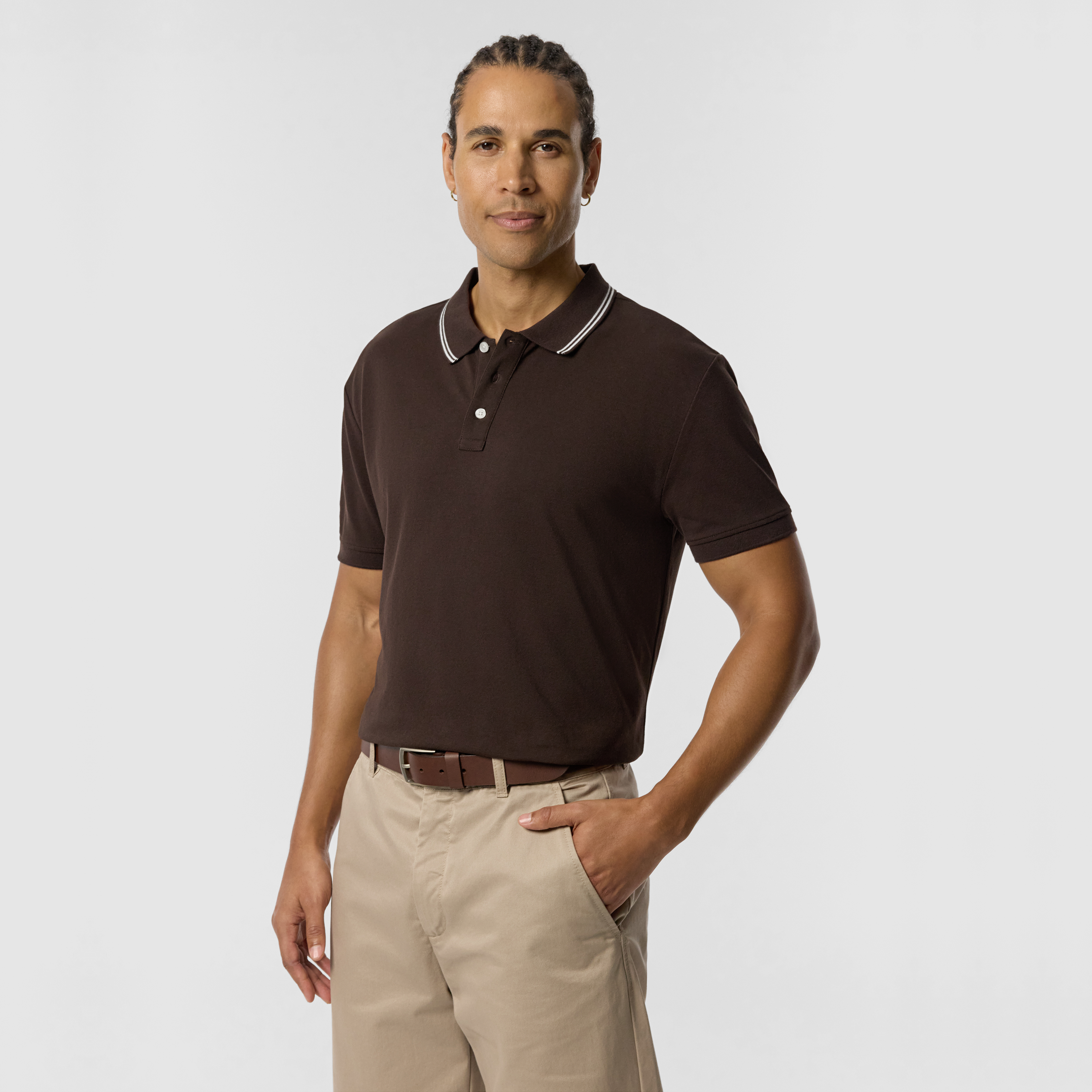 Brown Hogan Cotton Blend Polo Shirt