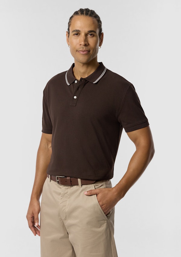 Brown Hogan Cotton Blend Polo Shirt