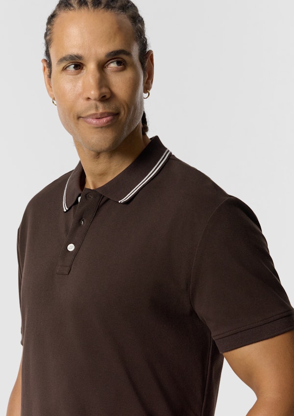 Brown Hogan Cotton Blend Polo Shirt