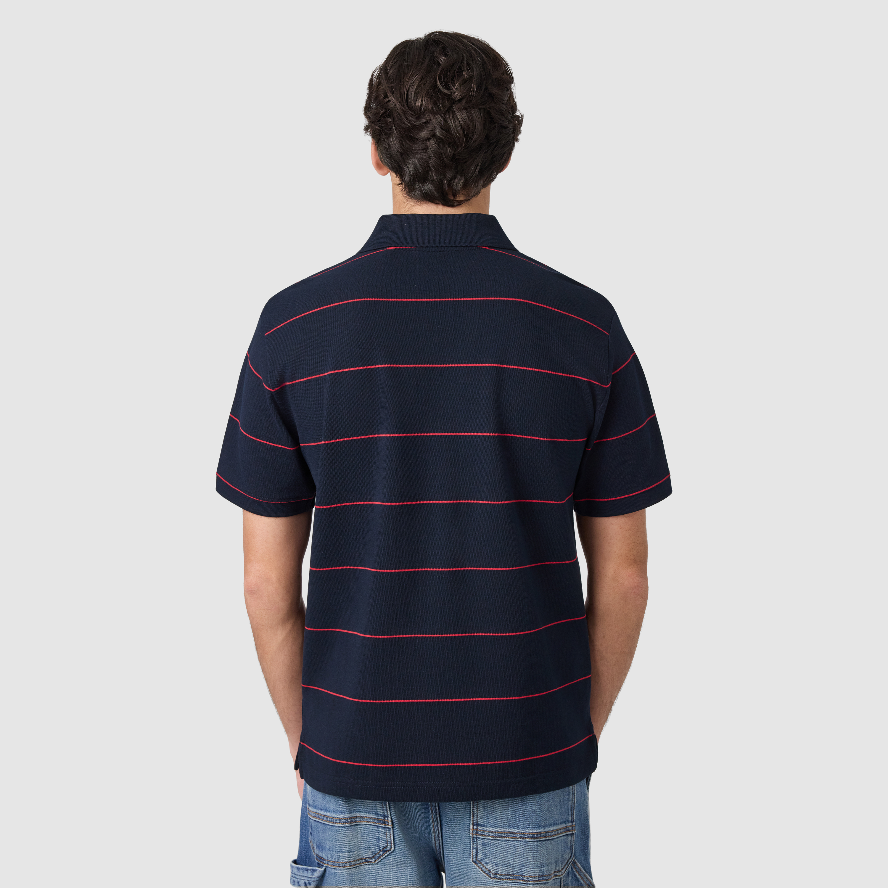 Hearne Stripe Cotton Blend Polo Shirt