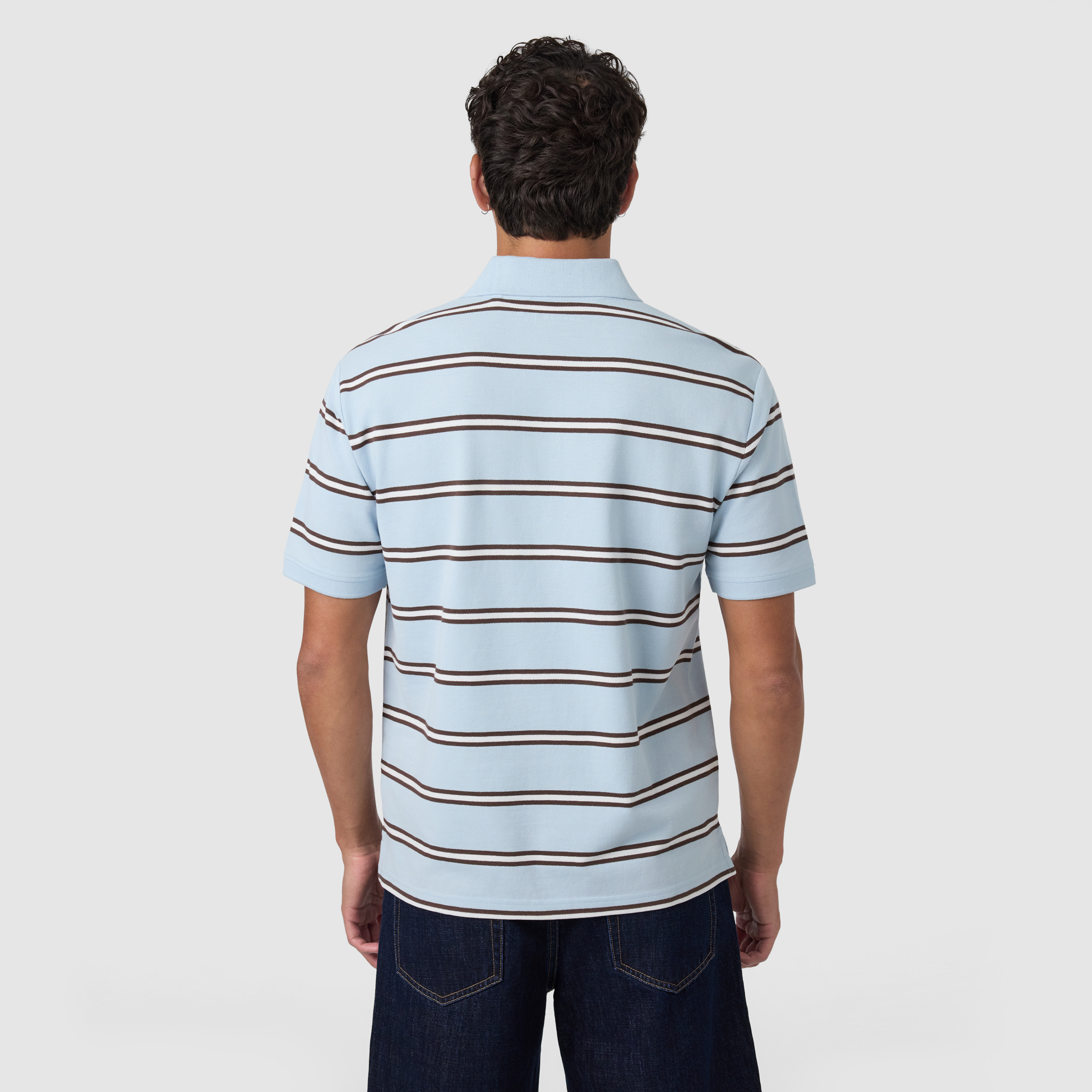Light Blue Gabriel Cotton Blend Polo Shirt