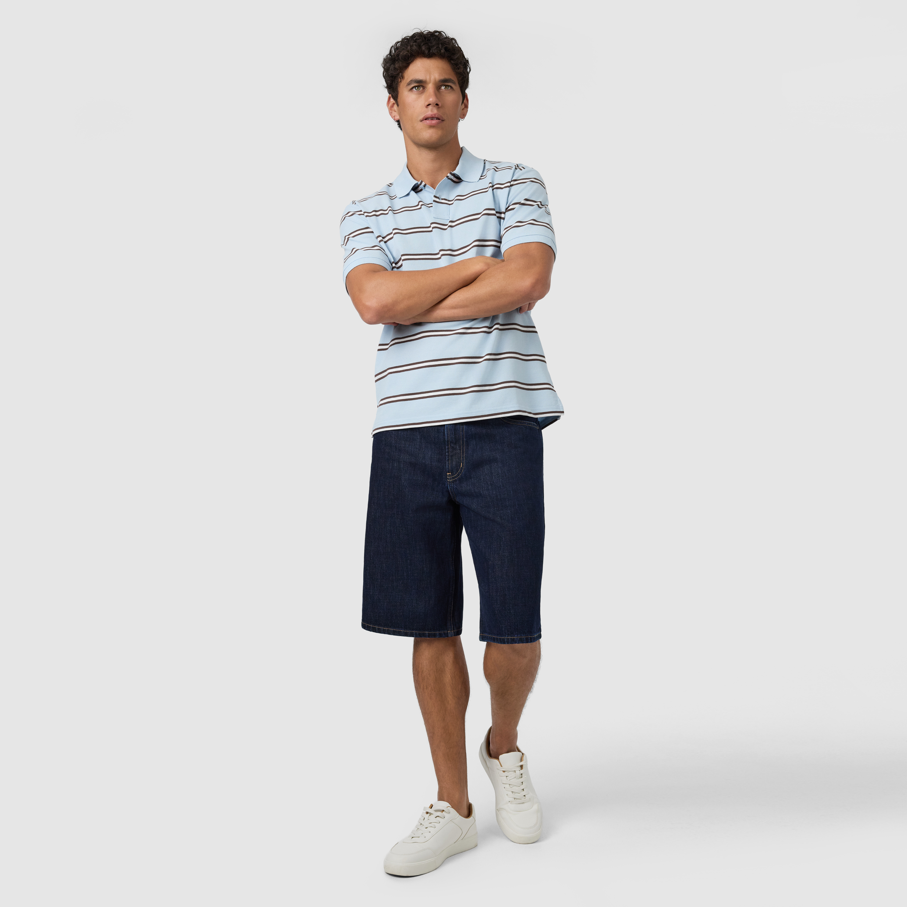 Light Blue Gabriel Cotton Blend Polo Shirt