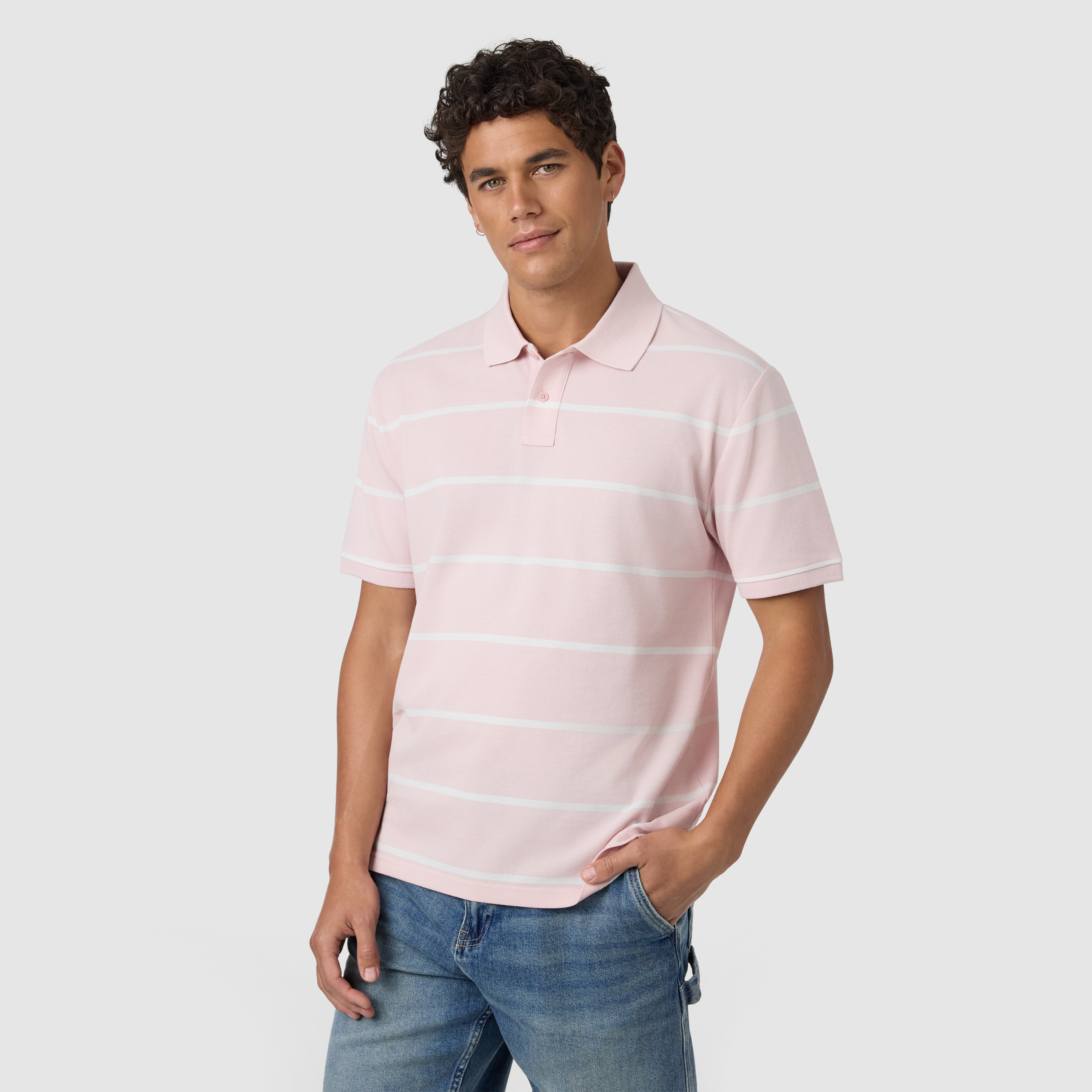 Pink Chandler Relaxed Stripe Polo Shirt