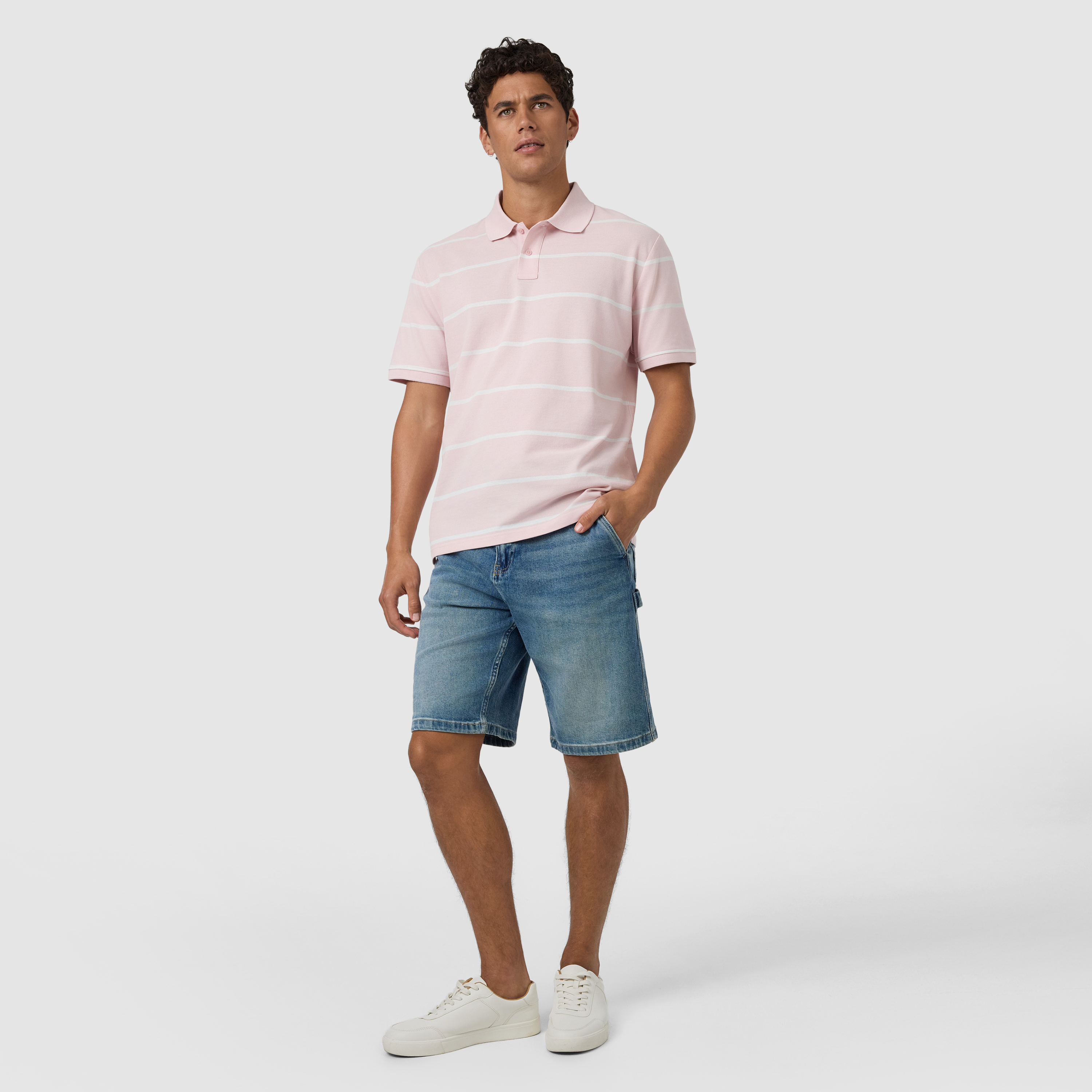 Pink Chandler Relaxed Stripe Polo Shirt