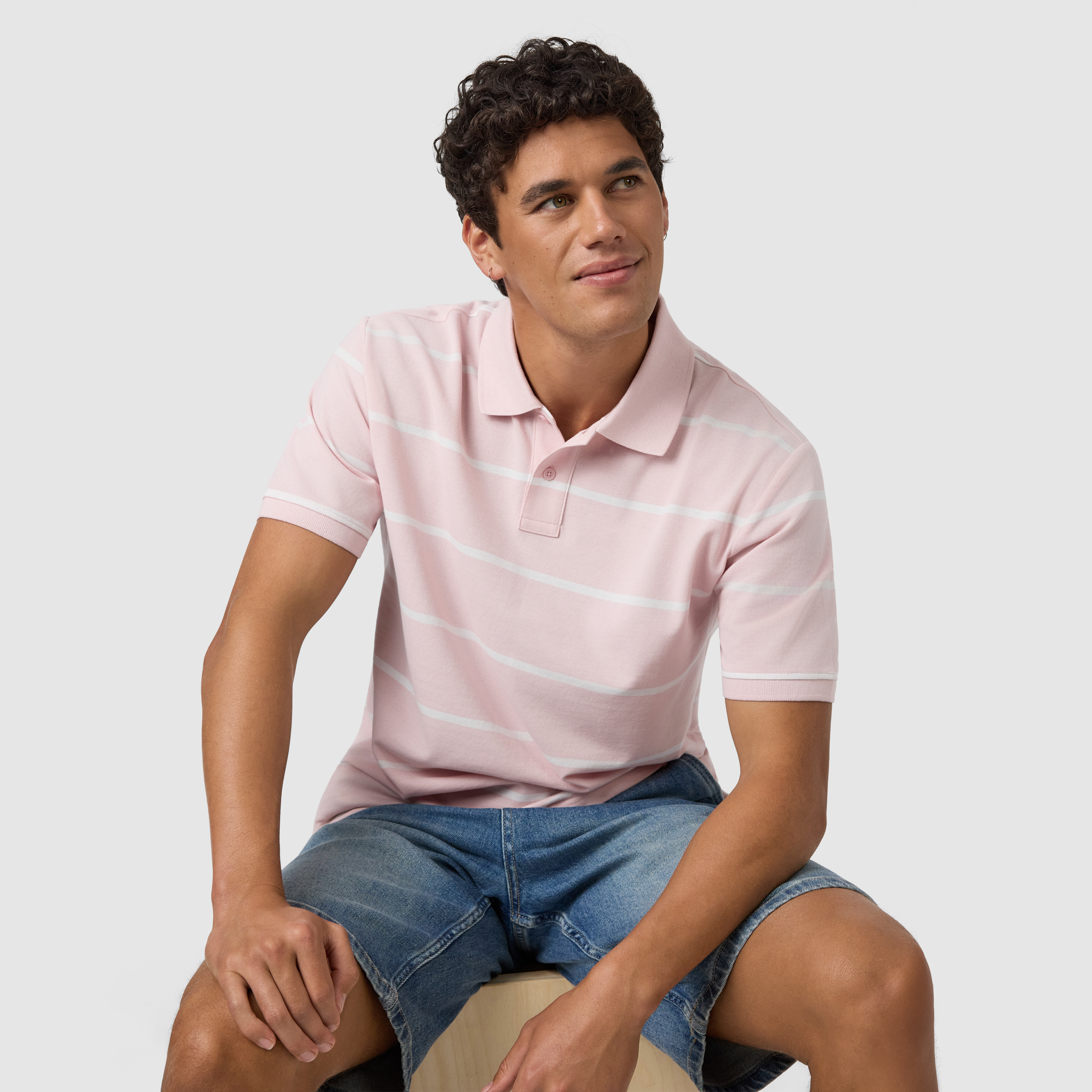 Pink Chandler Relaxed Stripe Polo Shirt