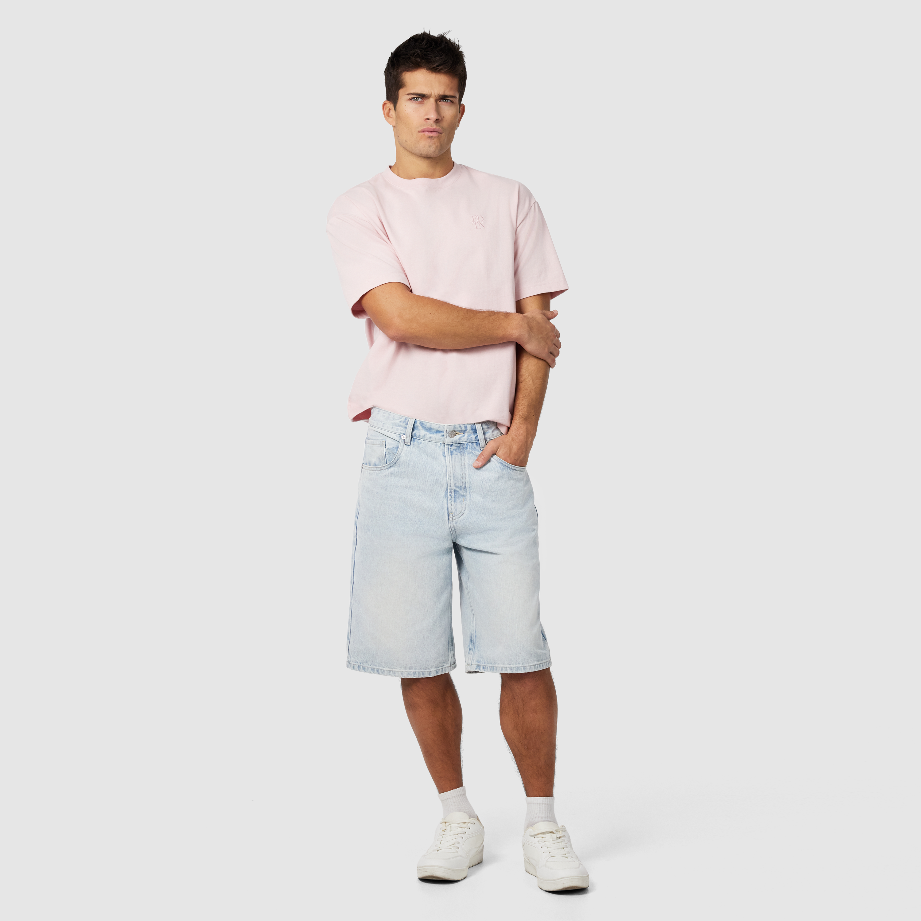 Light Blue Ezra Relaxed Denim Short