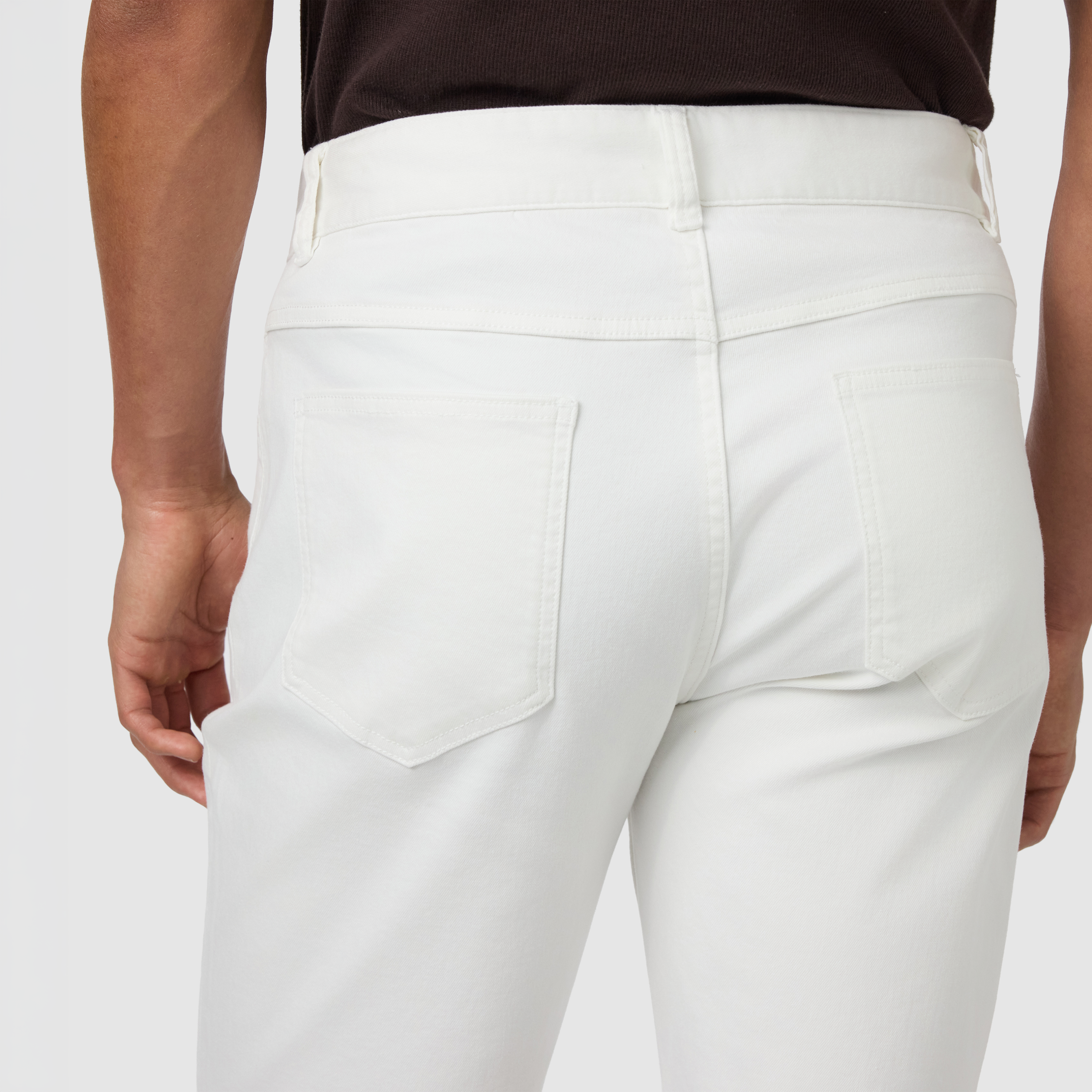 White Zak Stretch Denim Short