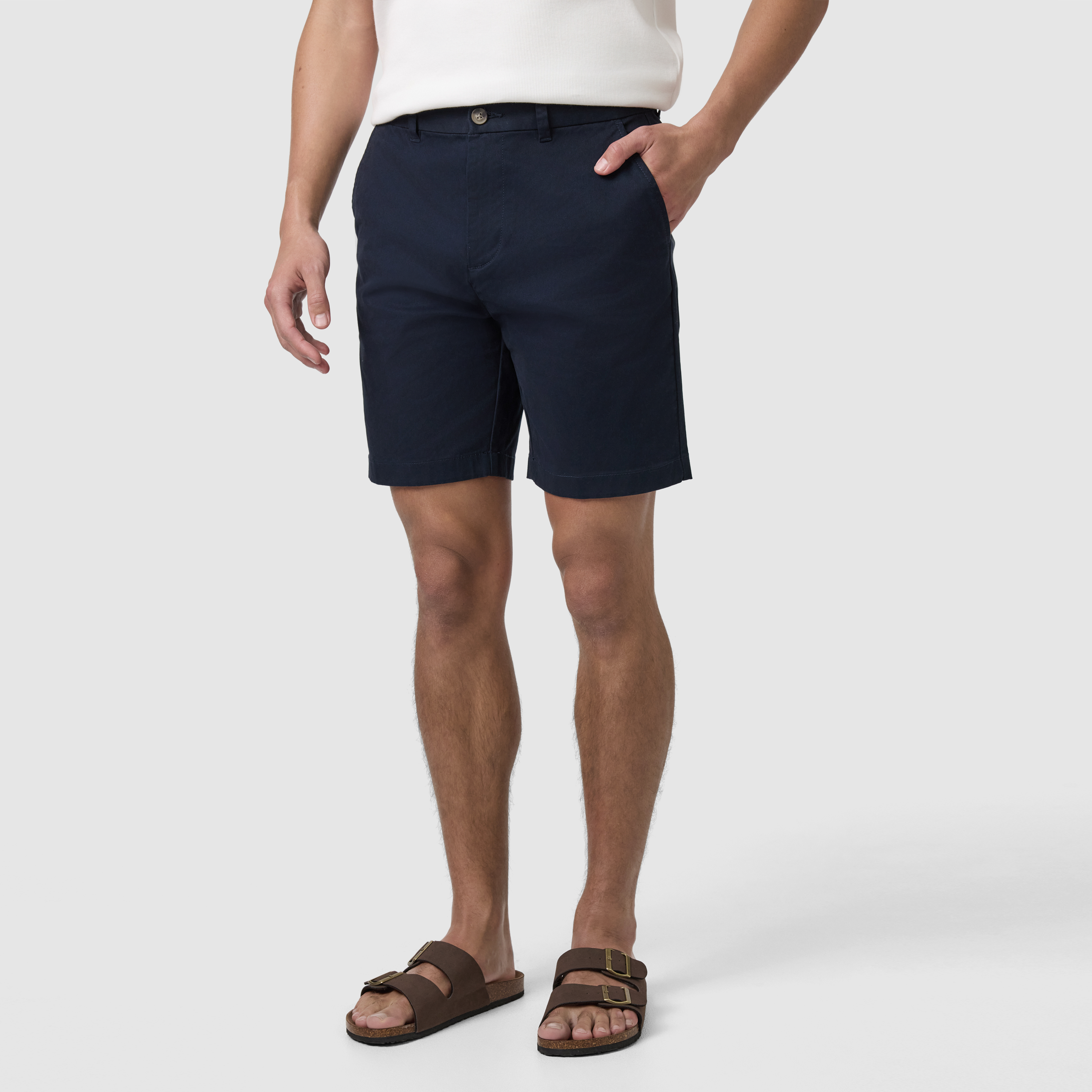 Navy Cairns Stretch Chino Short