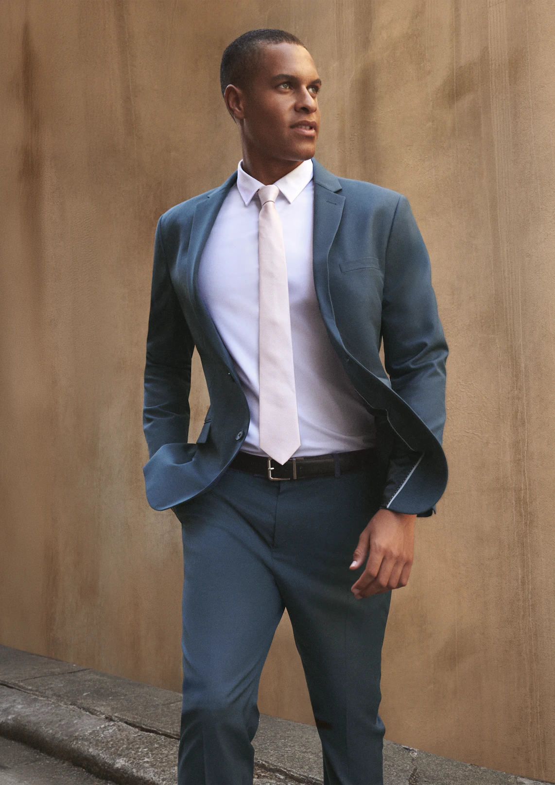 Steel Blue Devon Stretch Slim Suit Jacket
