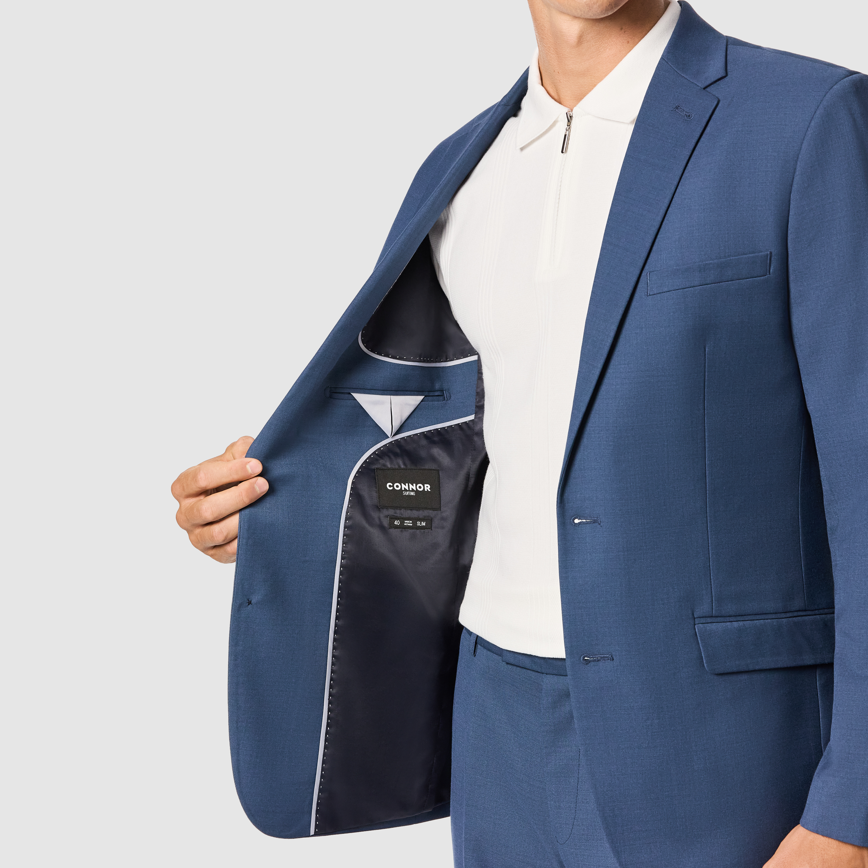  Steel Blue Devon Stretch Slim Suit