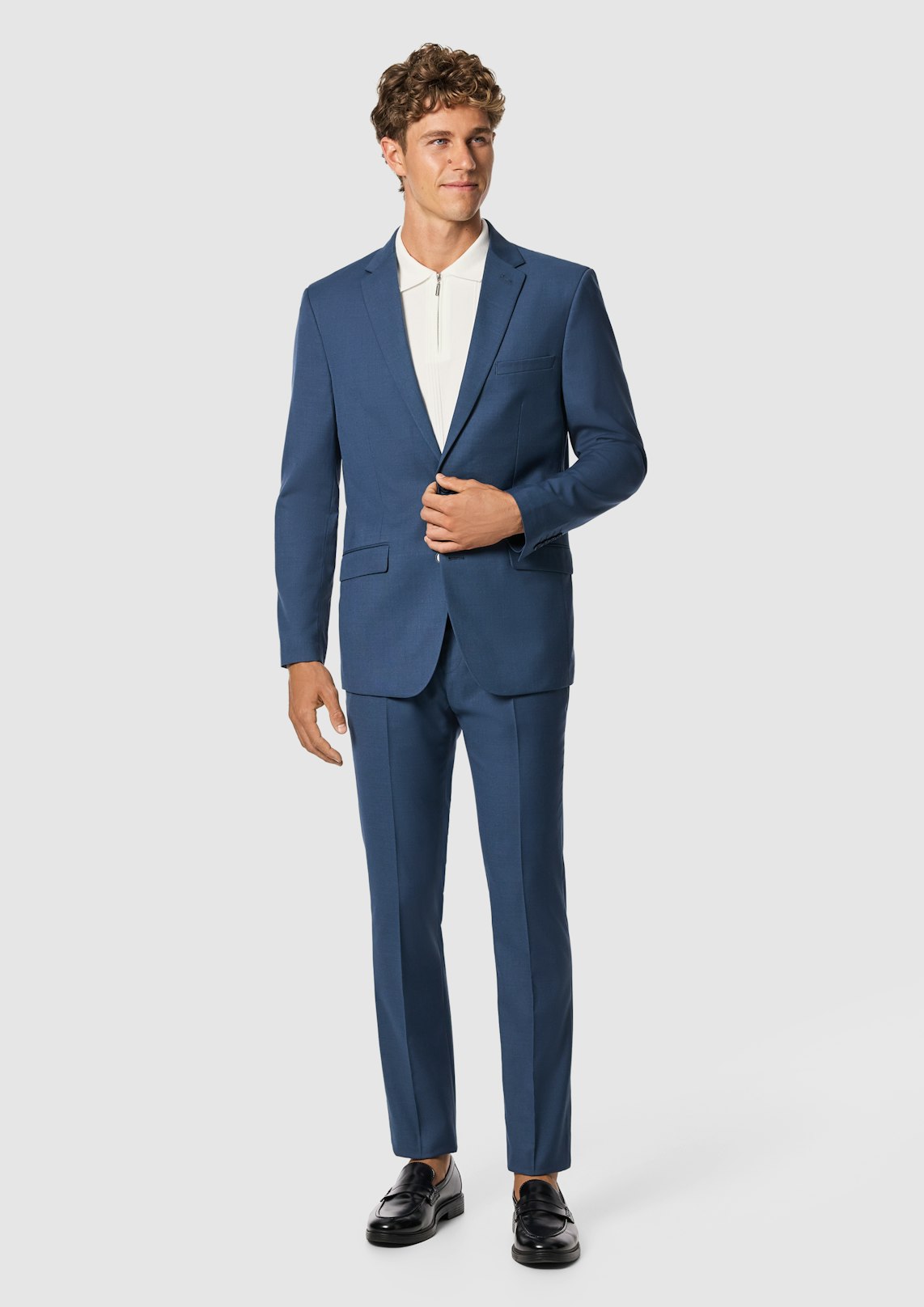 Steel Blue Devon Stretch Slim Suit