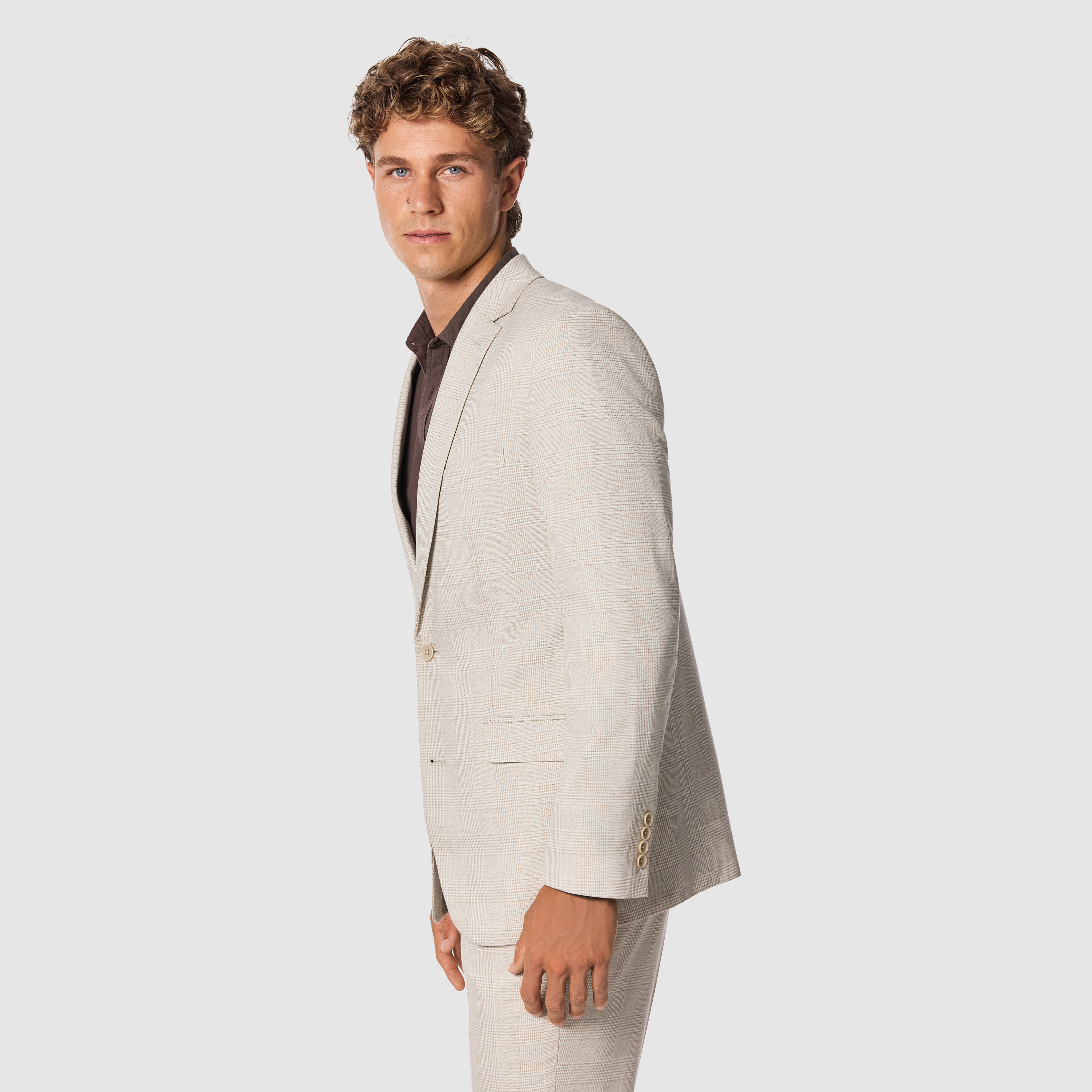 Sand Jubilee Classic Stretch Check Suit Jacket