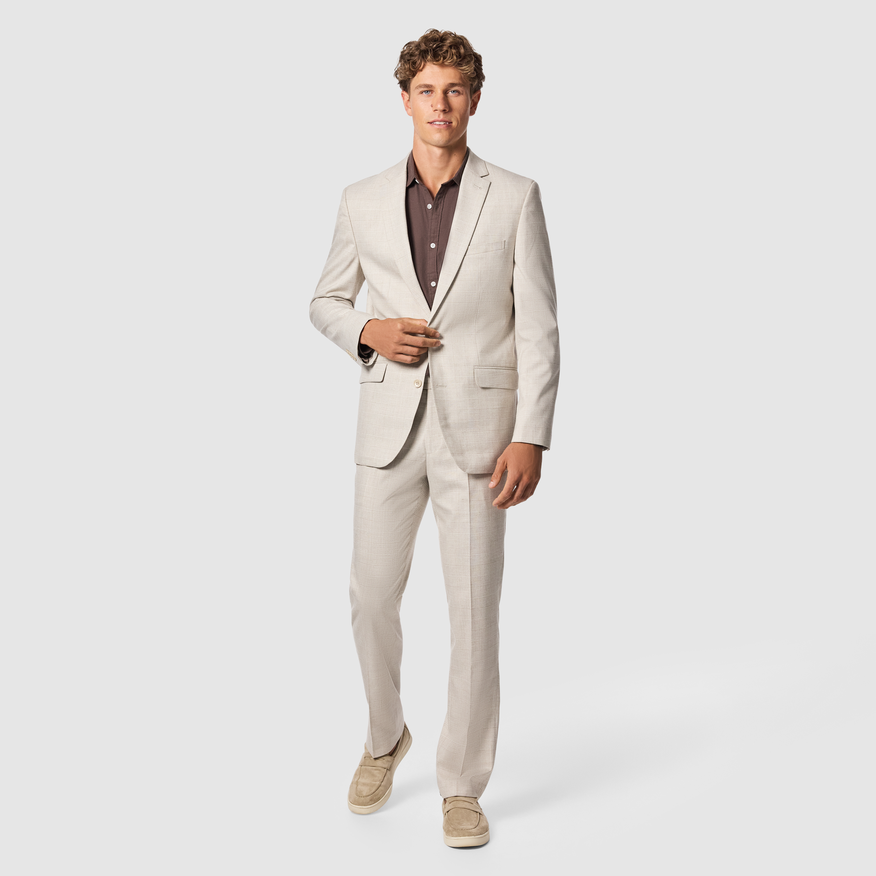 Sand Jubilee Classic Stretch Check Suit Jacket